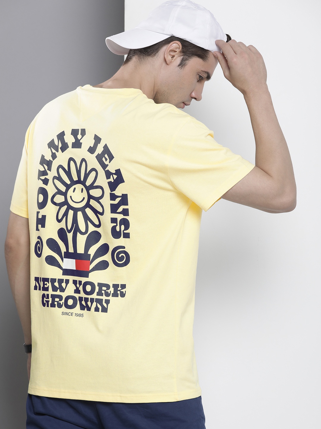 

Tommy Hilfiger Graphic Typography Printed Pure Cotton T-shirt, Yellow