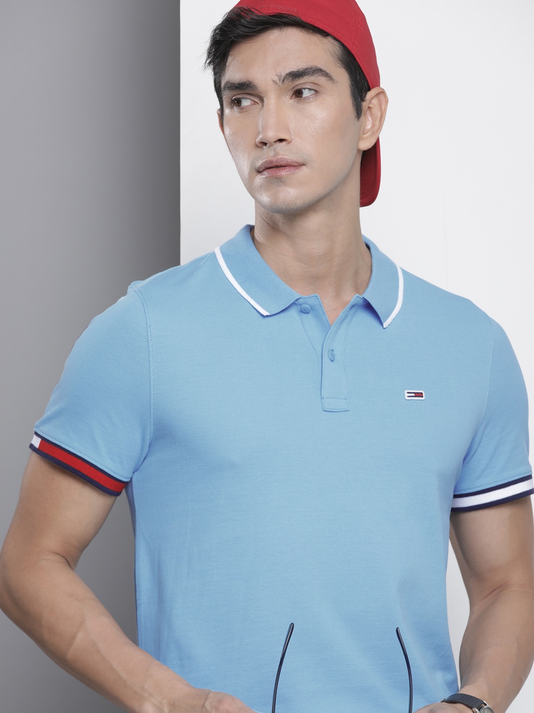 

Tommy Hilfiger Pure Cotton Polo Collar T-shirt, Blue