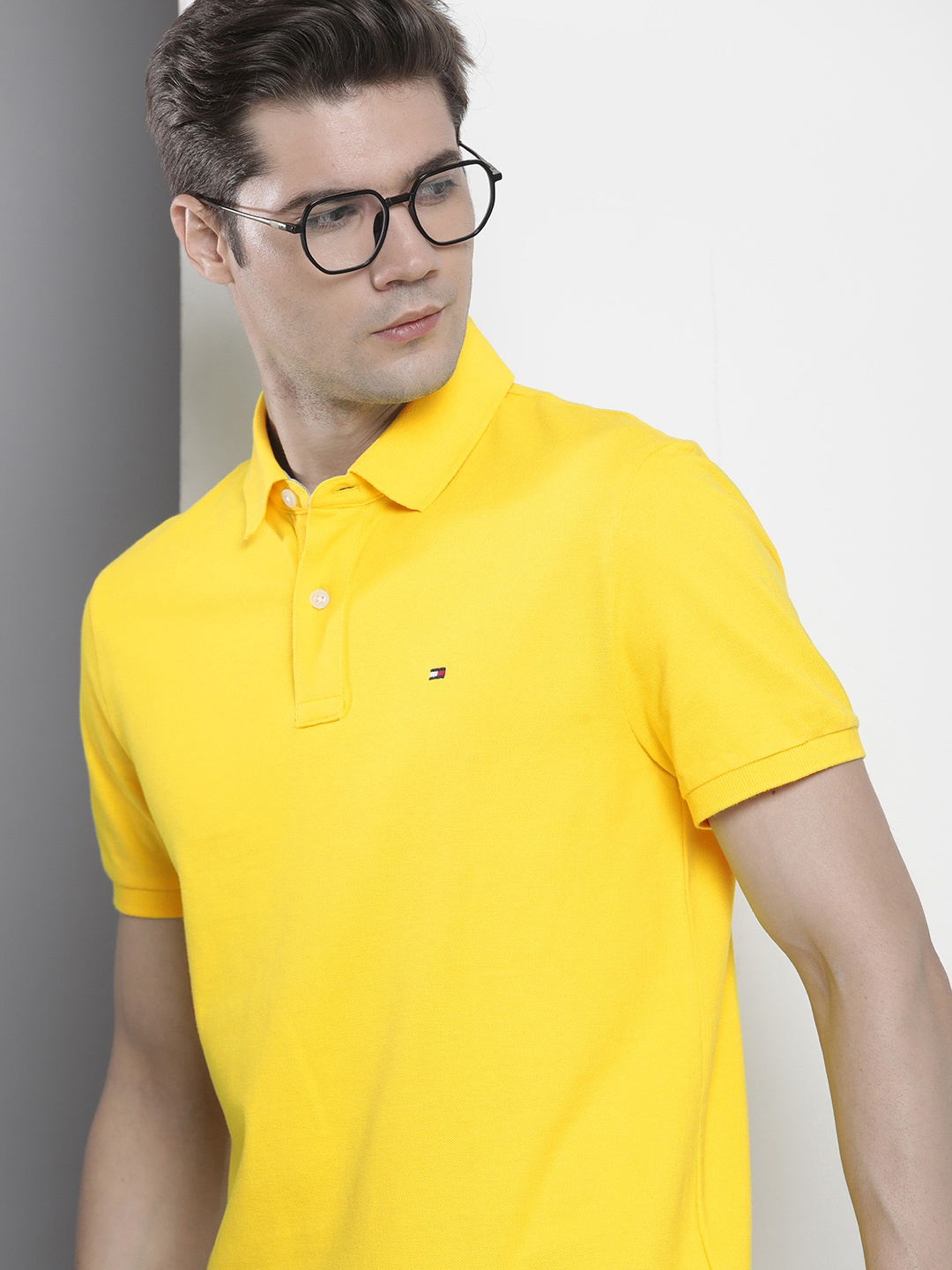 

Tommy Hilfiger Pure Cotton Polo Collar T-shirt, Yellow
