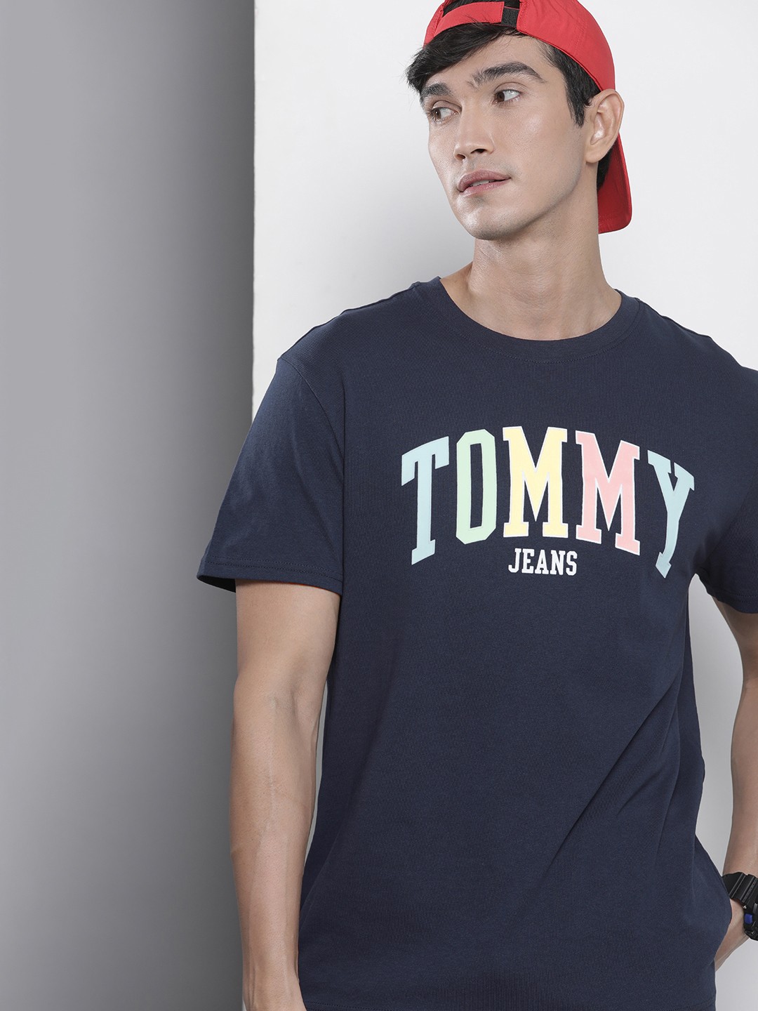 

Tommy Hilfiger Typography Printed T-shirt, Navy blue
