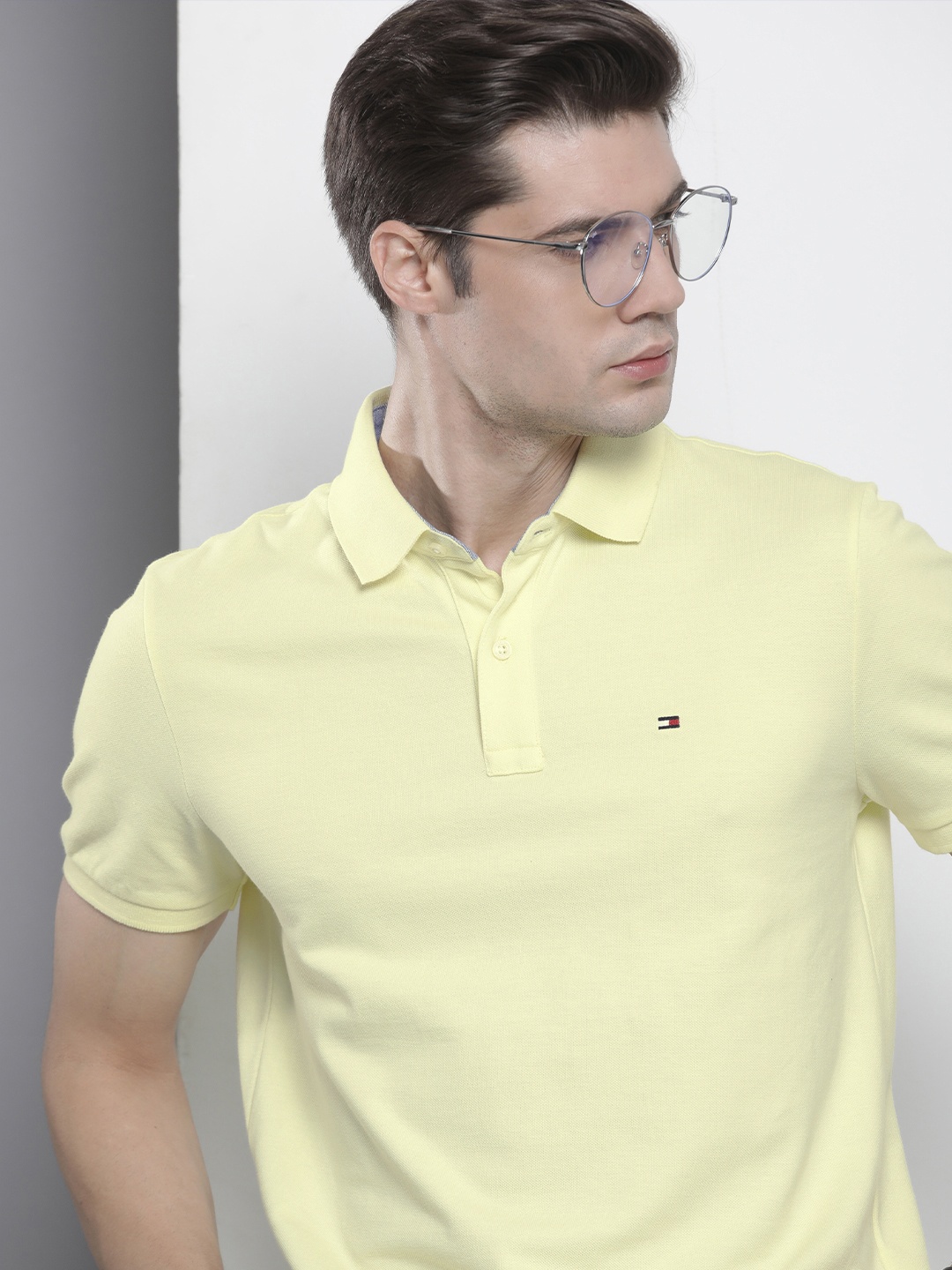 

Tommy Hilfiger Polo Collar Pure Cotton T-shirt, Yellow