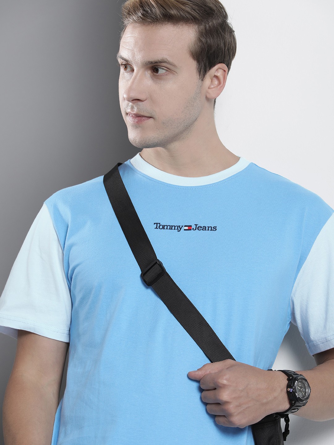 

Tommy Hilfiger Embroidered Brand Logo Pure Cotton T-shirt, Blue