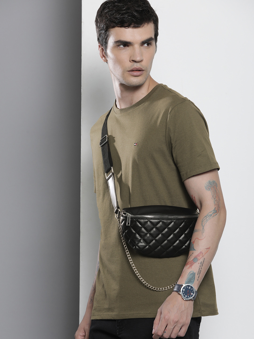 

Tommy Hilfiger Round Neck Pure Cotton T-shirt, Olive