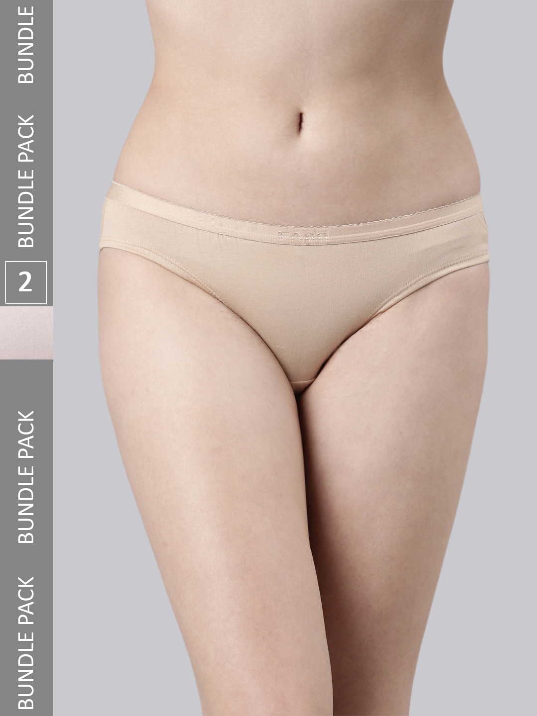 

FASO Women Pack Of 2 Cotton Hipster Briefs, Beige