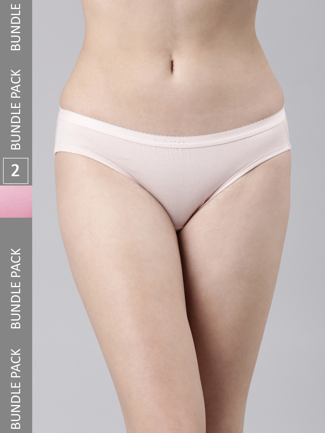 

FASO Women Pack Of 2 Cotton Bikini Briefs, Rose