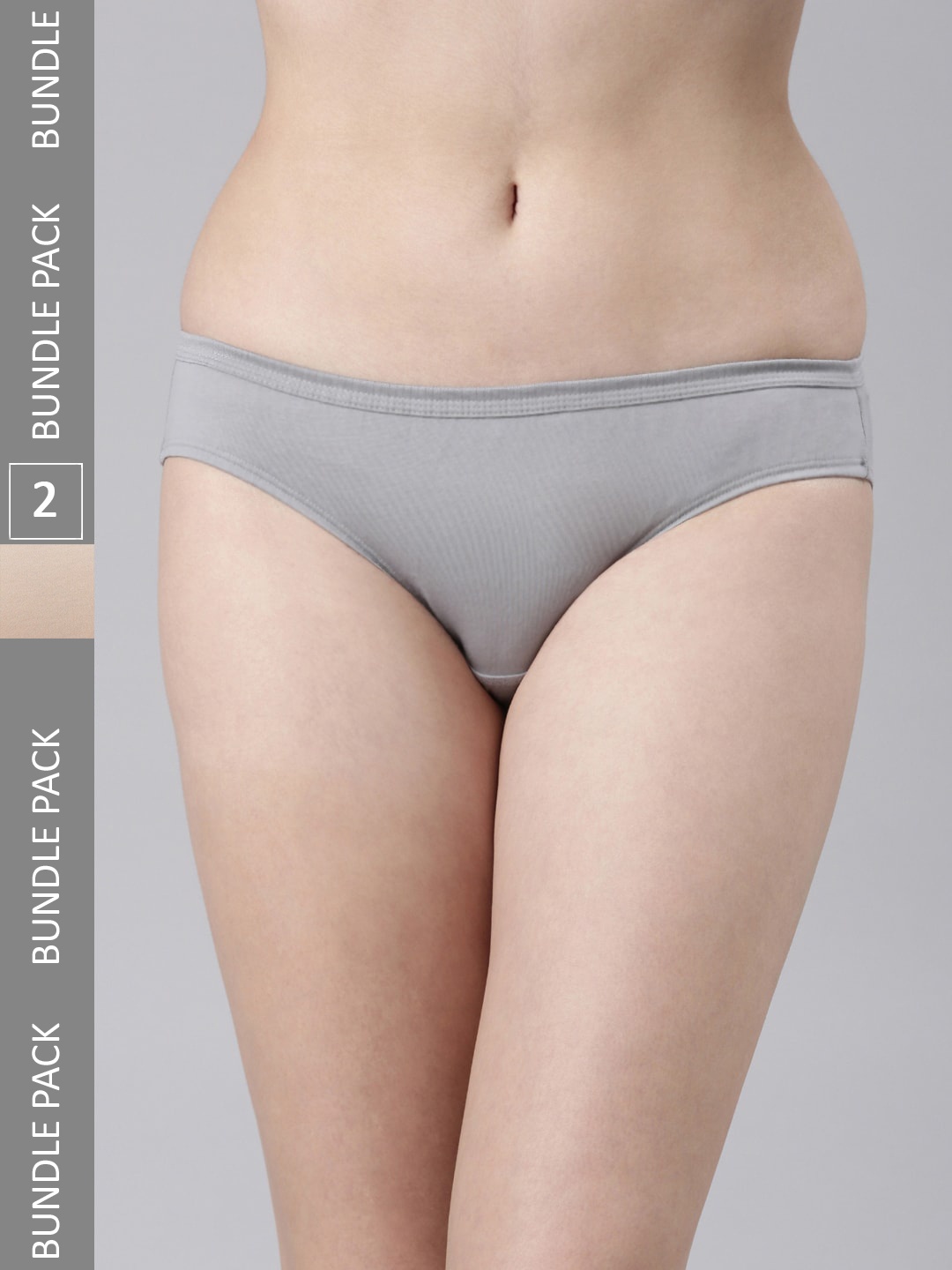 

FASO Women Pack Of 2 Cotton Bikini Briefs, Beige