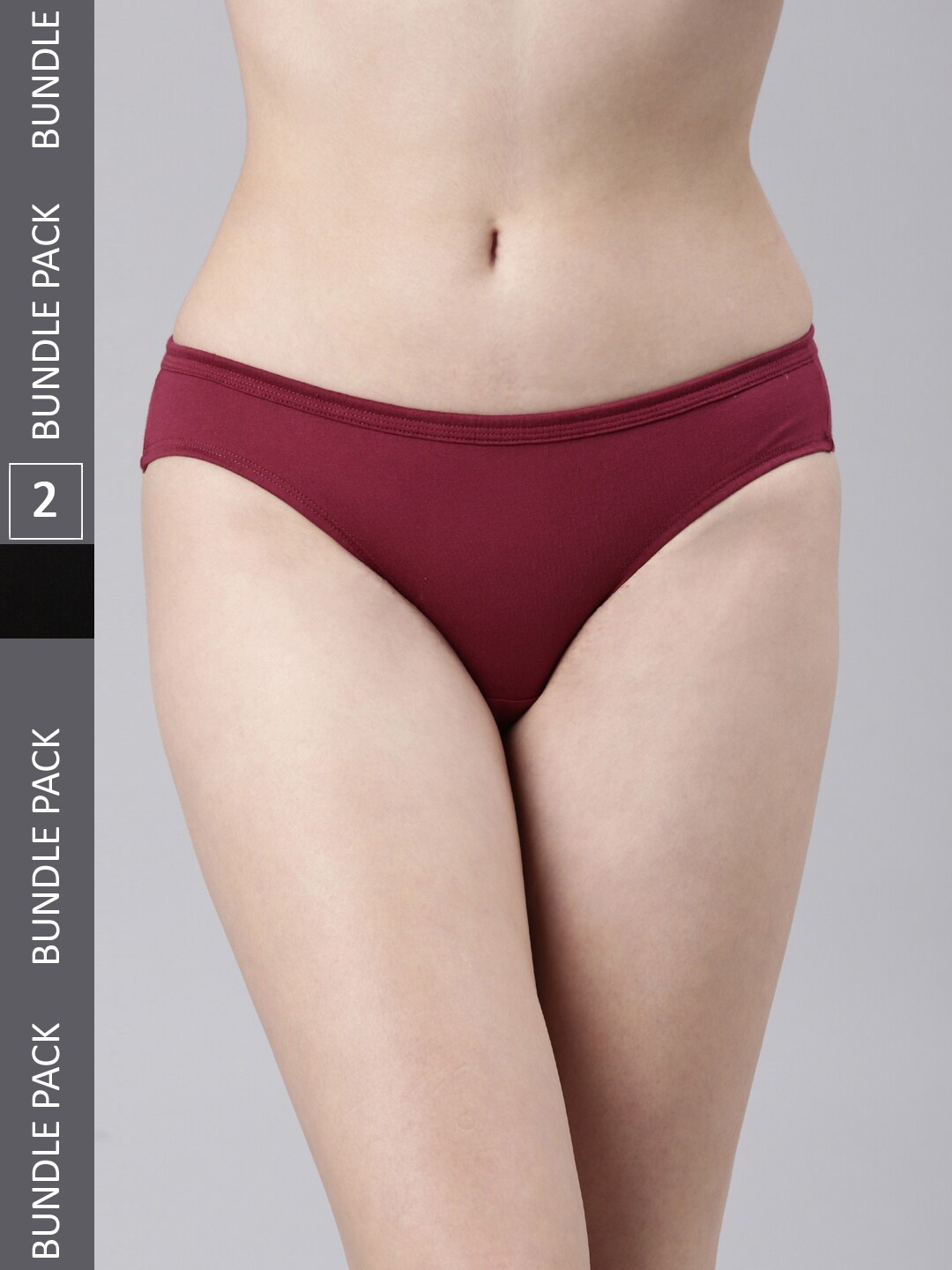 

FASO Women Pack Of 2 Organic Cotton Bikini Briefs, Red
