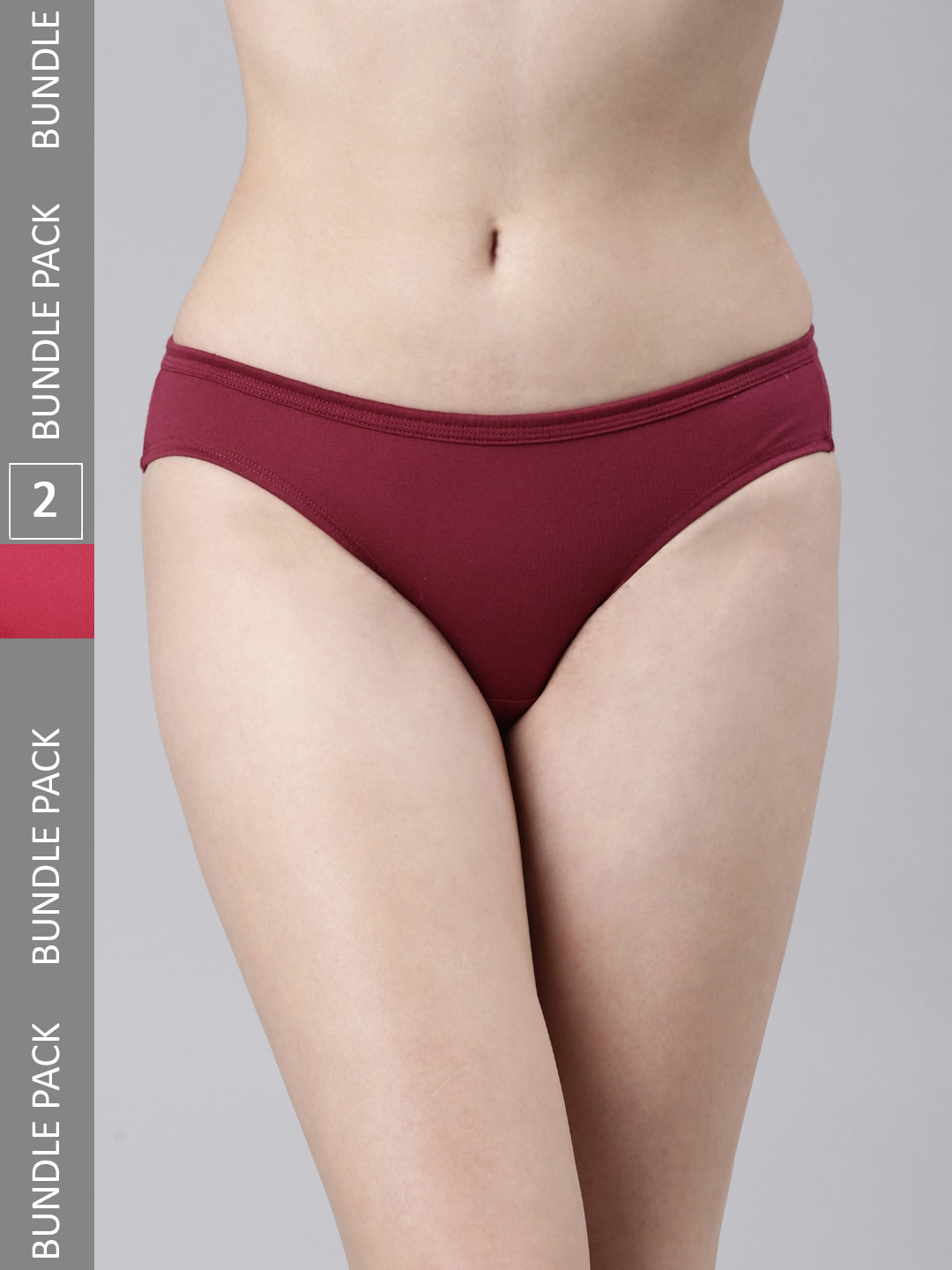 

FASO Women Pack Of 2 Organic Cotton Bikini Briefs, Rose