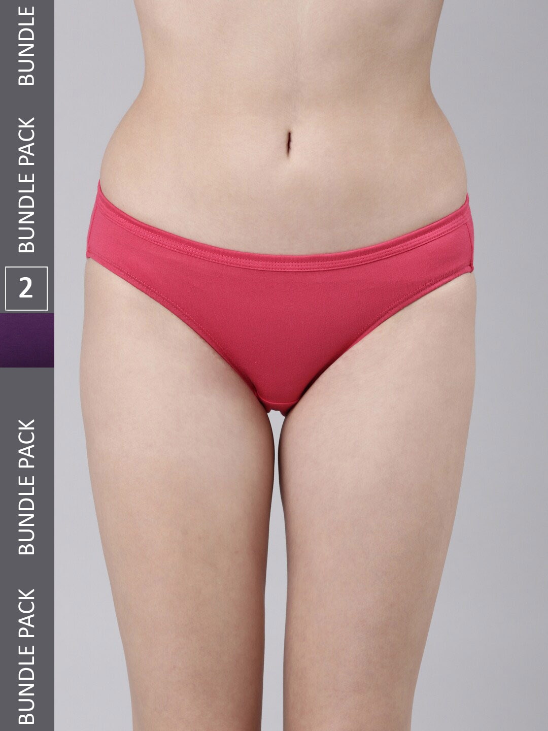 

FASO Women Pack Of 2 Organic Cotton Bikini Briefs, Purple