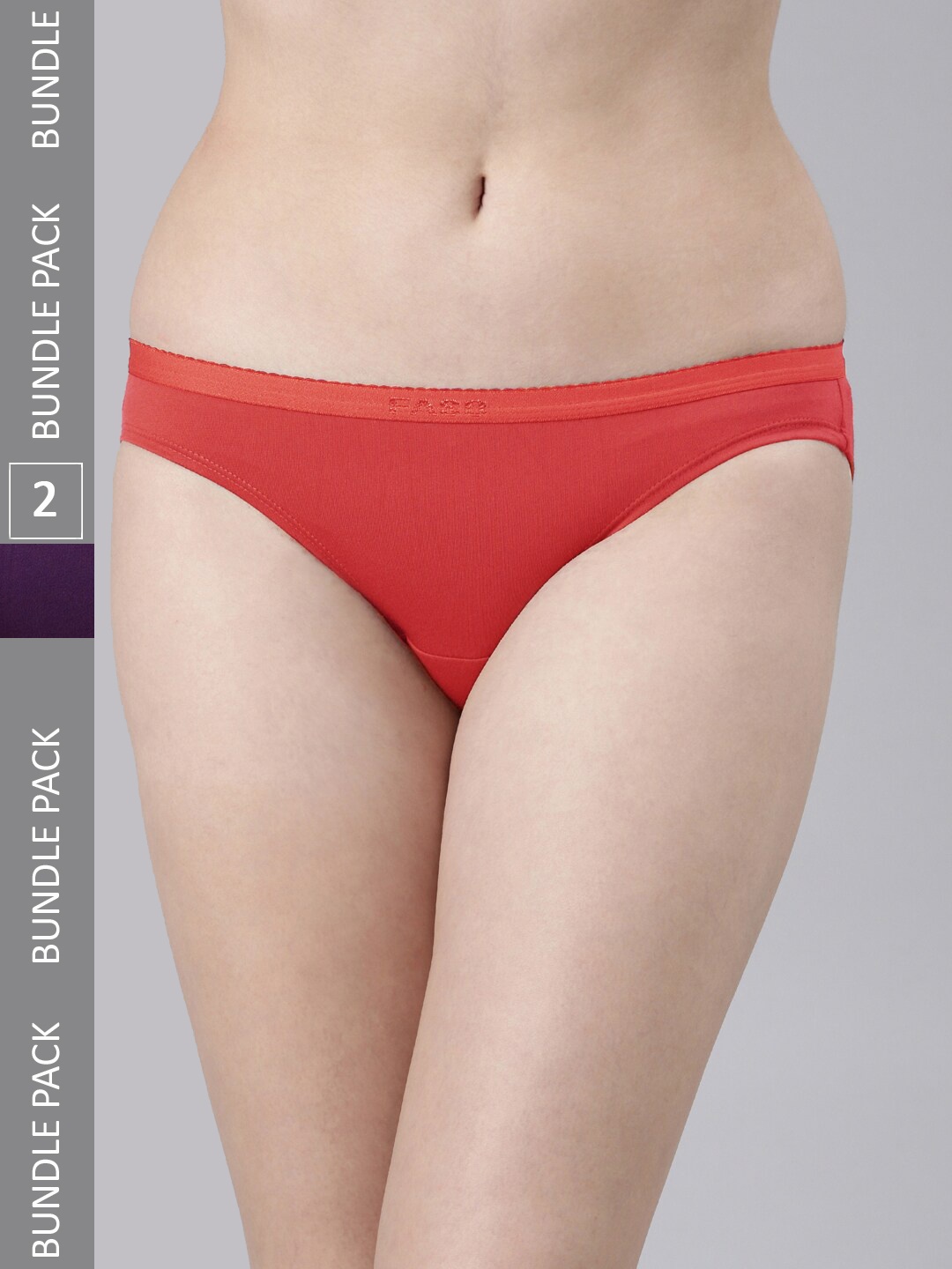 

FASO Women Pack Of 2 Organic Cotton Bikini Briefs, Pink