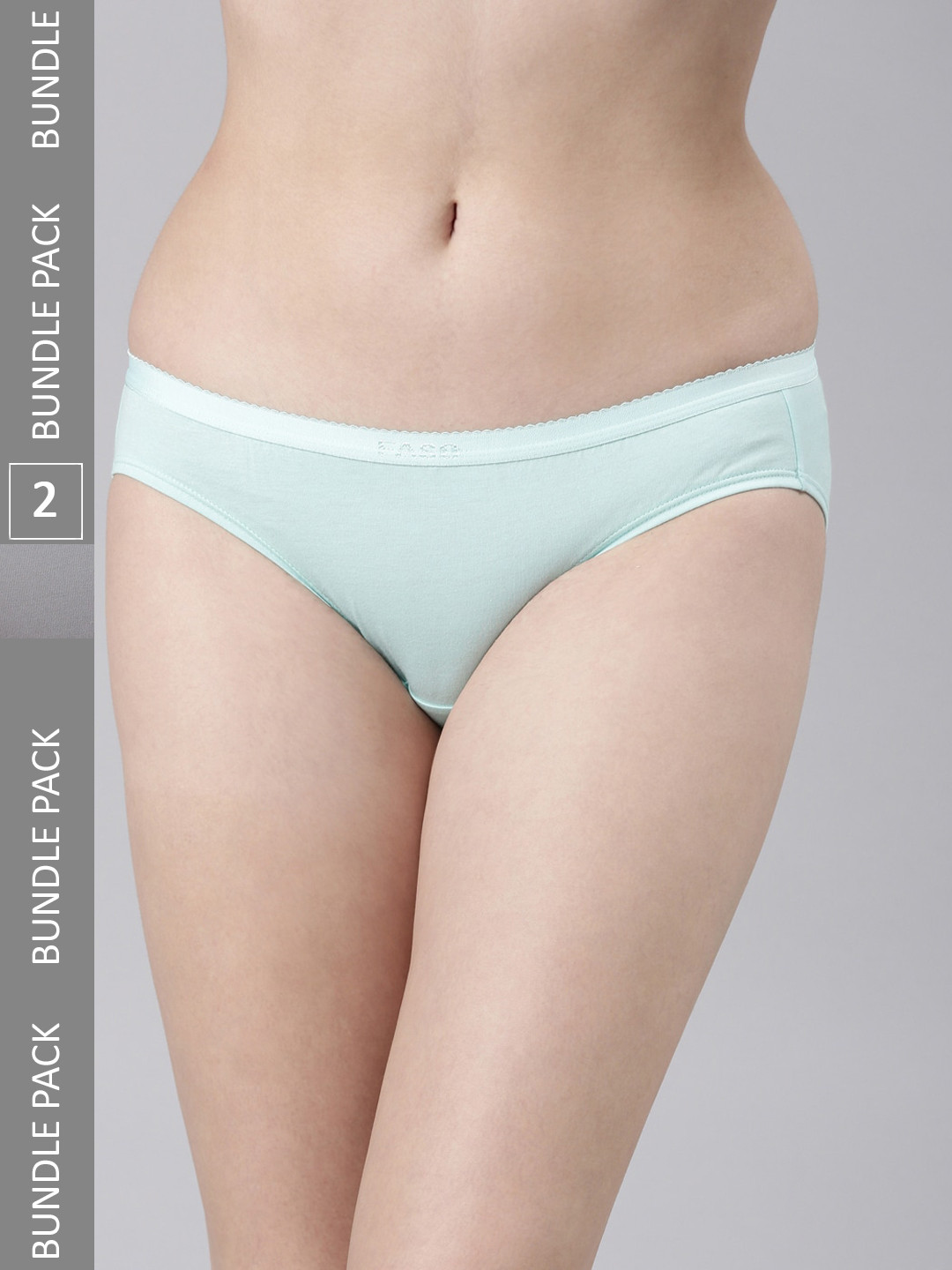 

FASO Women Pack Of 2 Organic Cotton Bikini Briefs, Grey