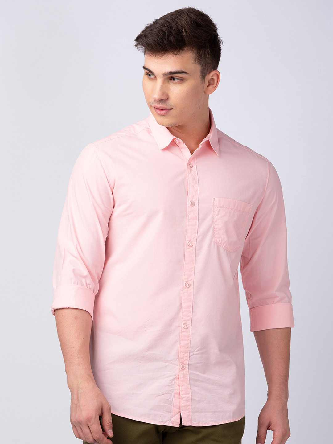 

SPYKAR Men Classic Slim Fit Casual Cotton Shirt, Pink