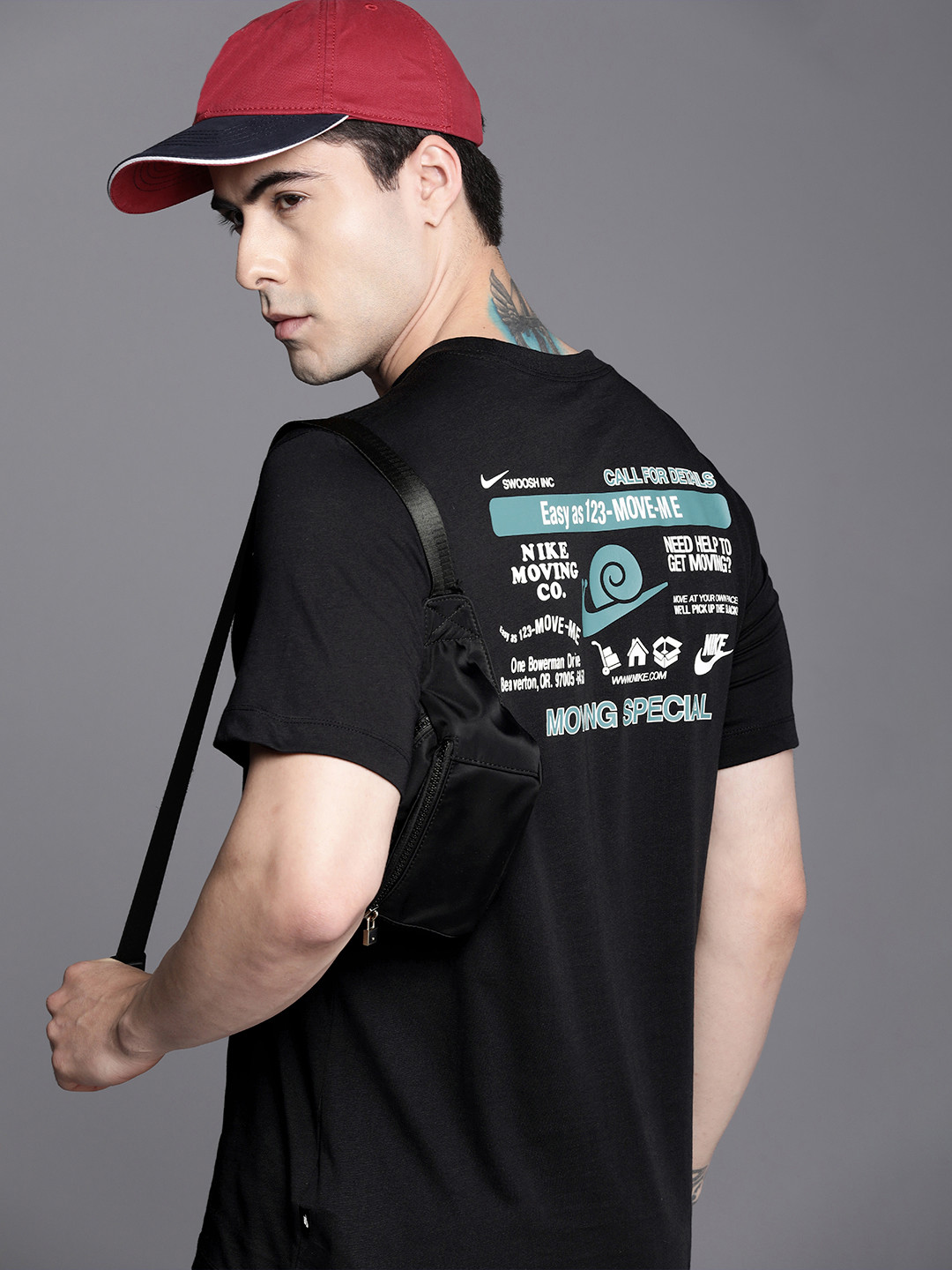 

Nike Typography Printed Pure Cotton T-shirt, Black