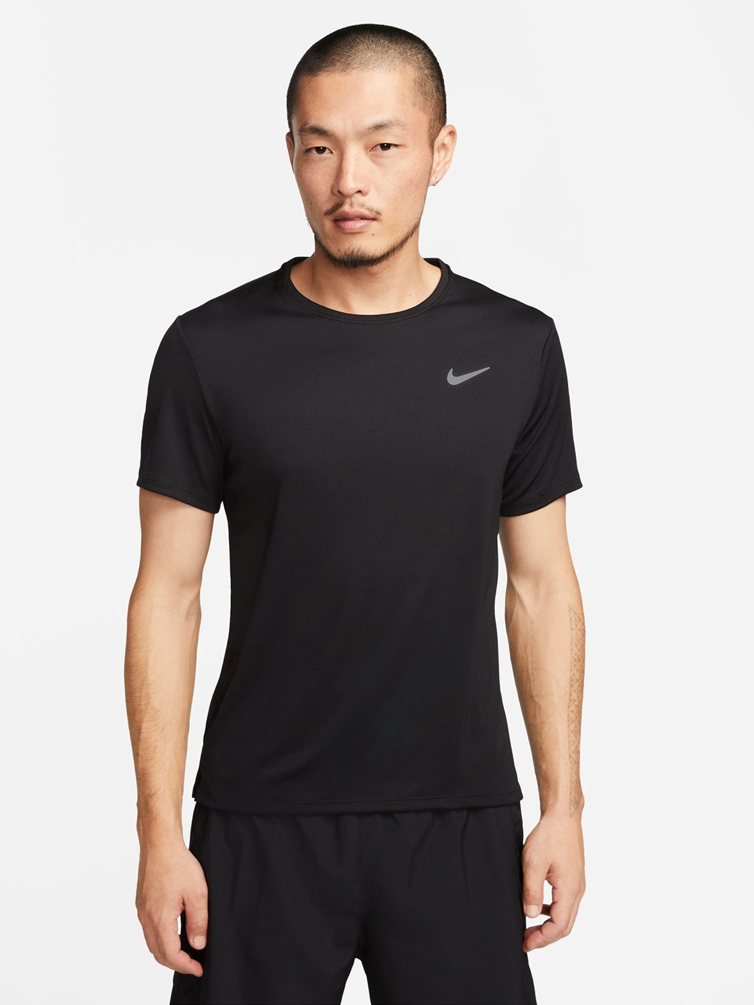 

Nike Men Dri-Fit UV Miler Running T-shirt, Black