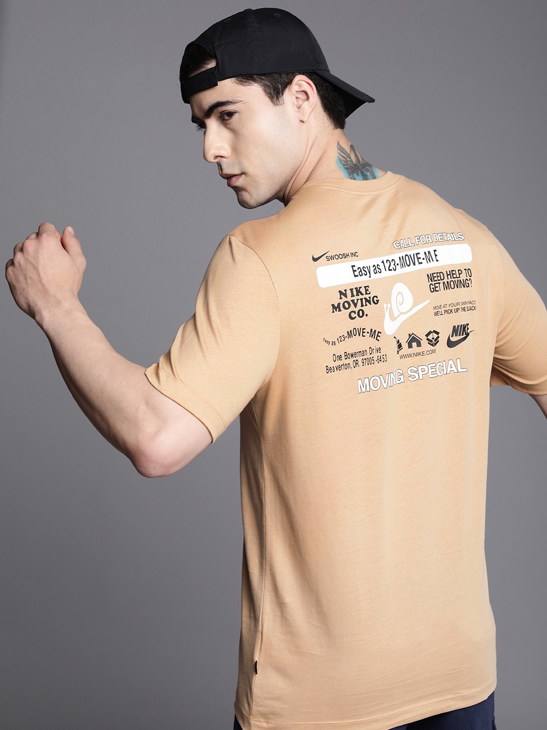 

Nike Typography Printed Pure Cotton OC PK 3 V2 T-shirt, Beige