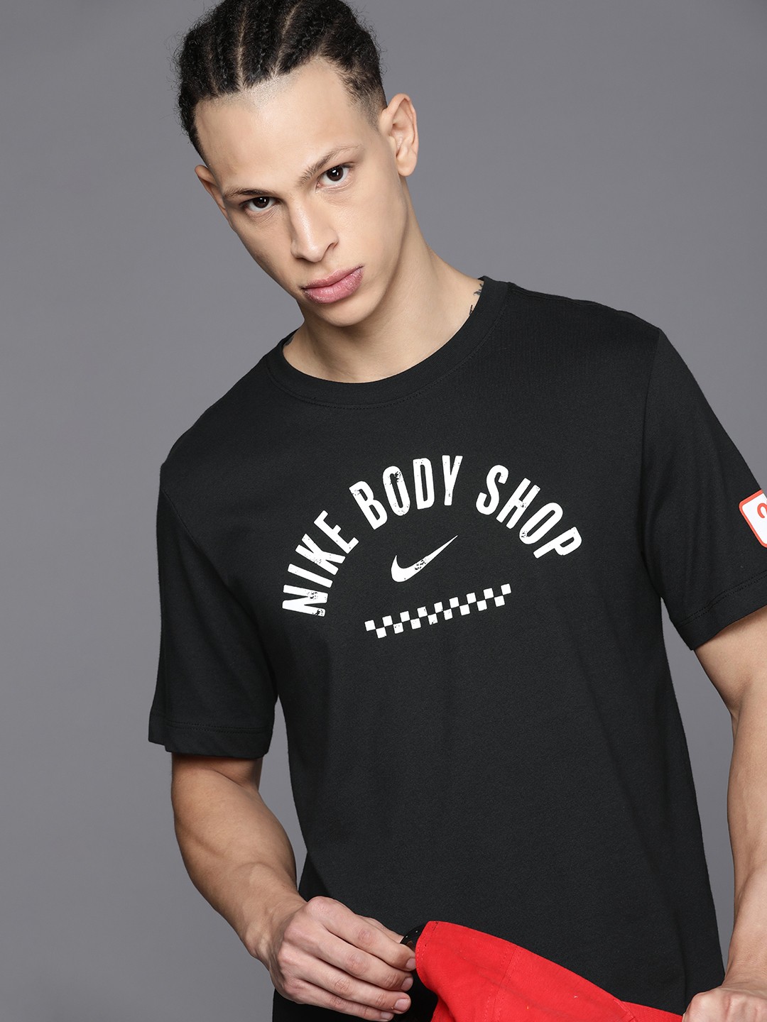 

Nike Men Dri-Fit Body Shop Typography Printed Training or Gym T-shirt, Black