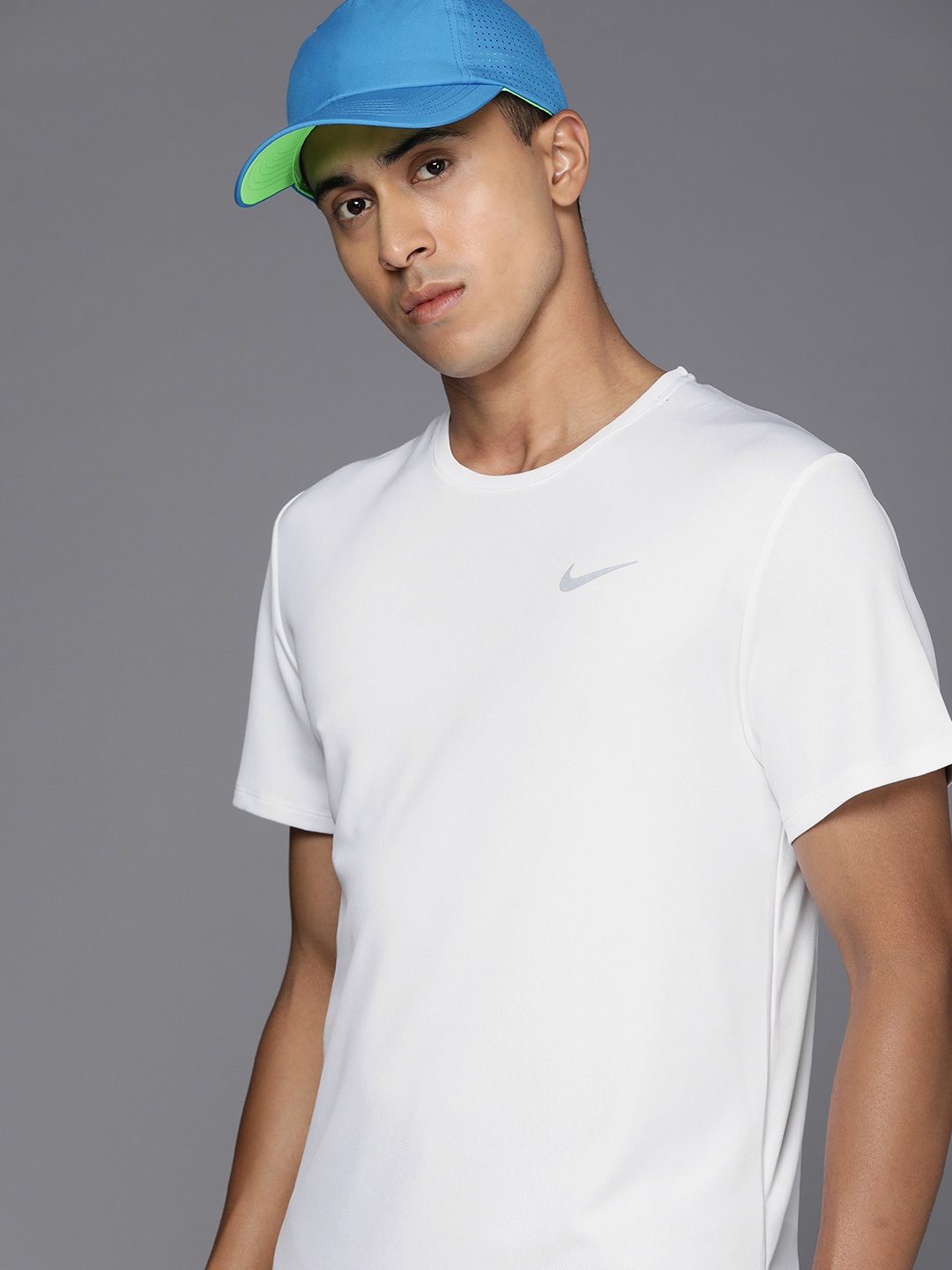 

Nike Brand Logo Printed Dri-FIT UV MILER SS T-shirt, White