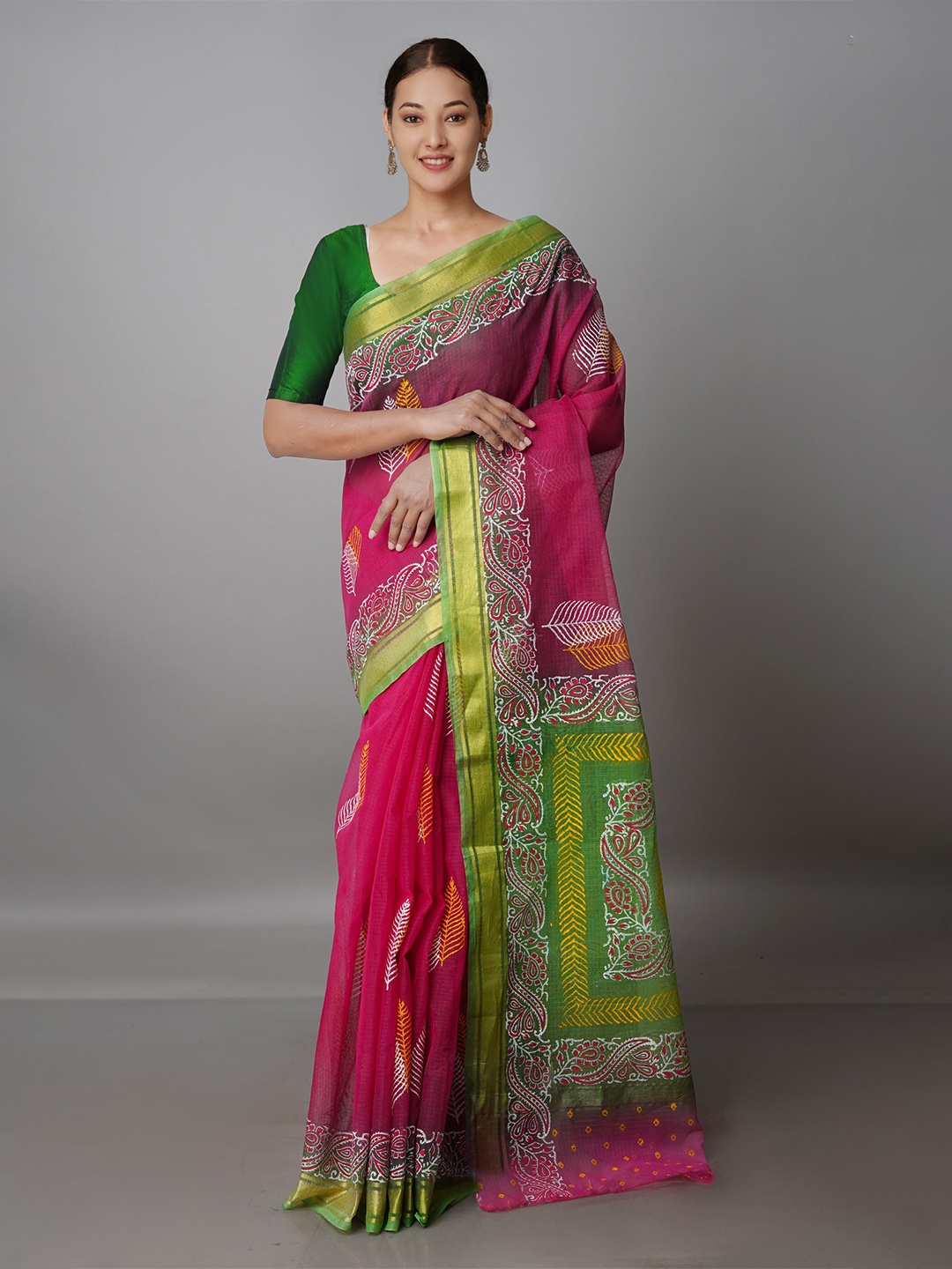 

Unnati Silks Floral Pure Cotton Kota Saree, Burgundy