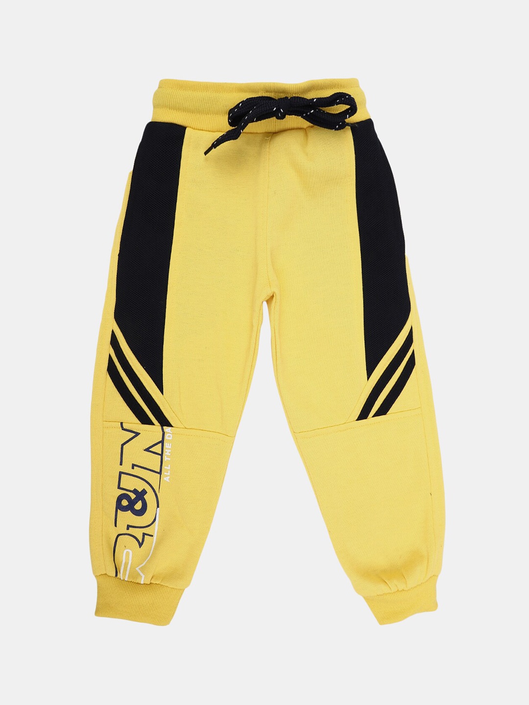 

V-Mart Boys Printed Cotton Joggers, Yellow