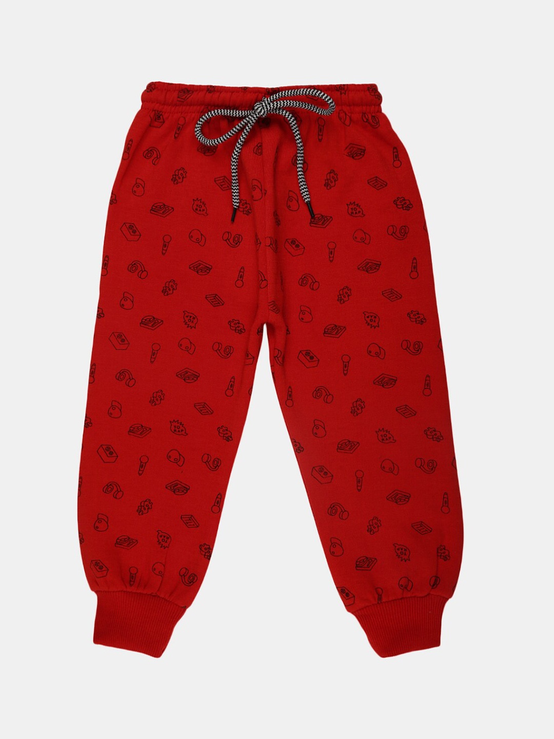 

V-Mart Boys Printed Fleece Joggers, Red