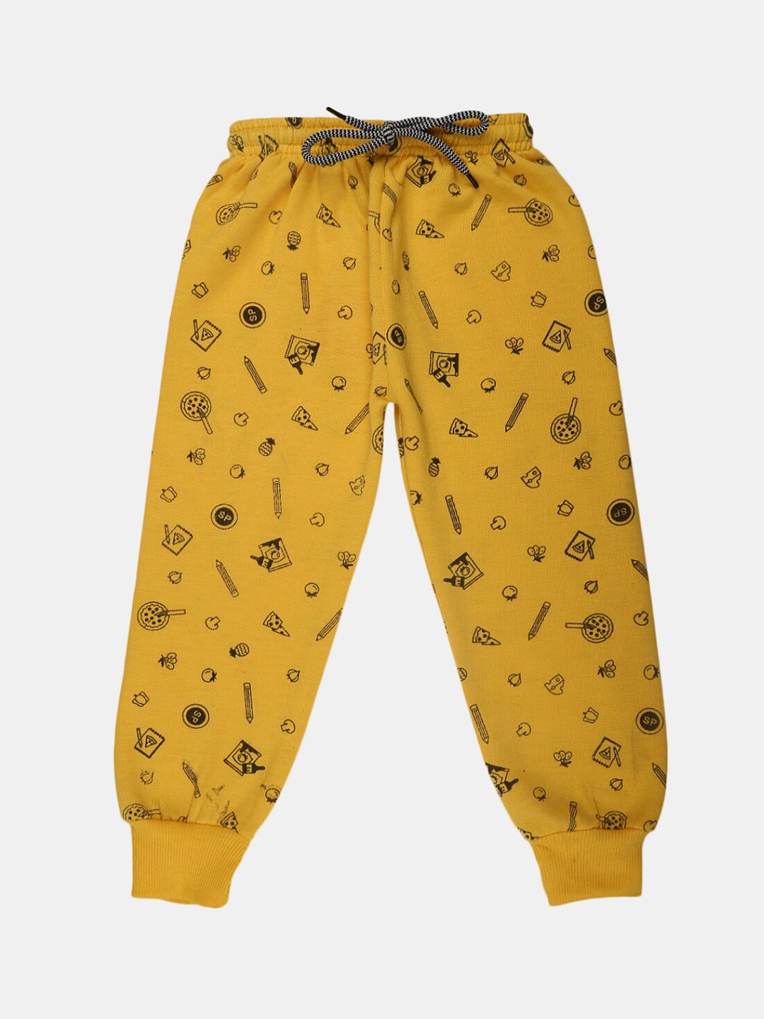 

V-Mart Boys Printed Fleece Joggers, Yellow