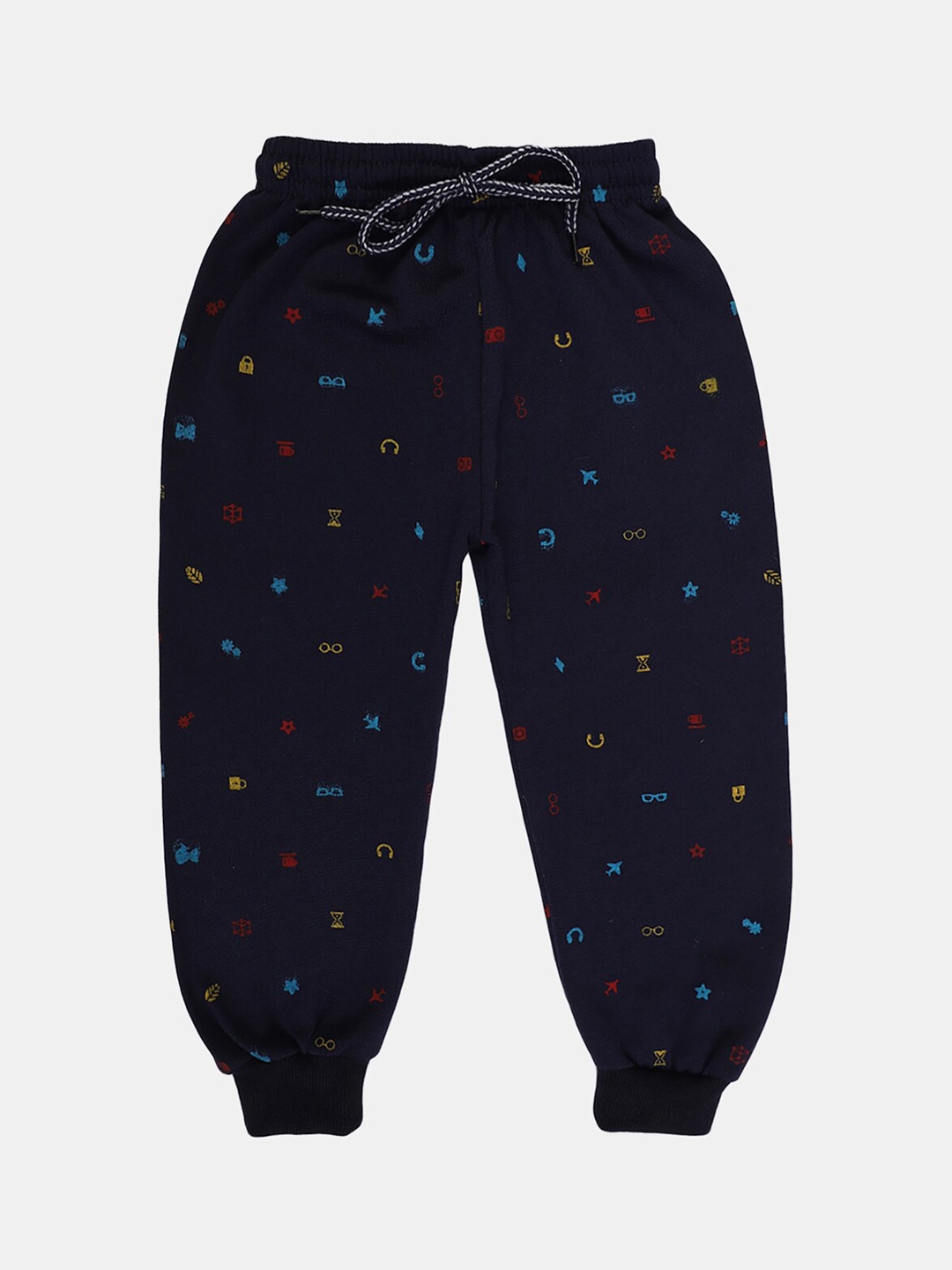 

V-Mart Boys Printed Fleece Joggers, Navy blue