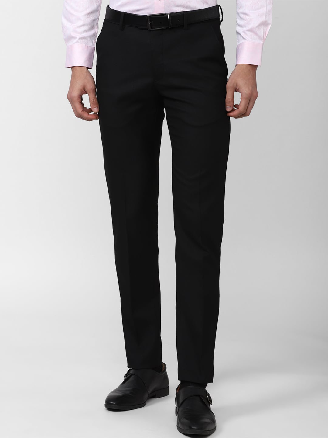 

Peter England Men Slim Fit Trousers, Black