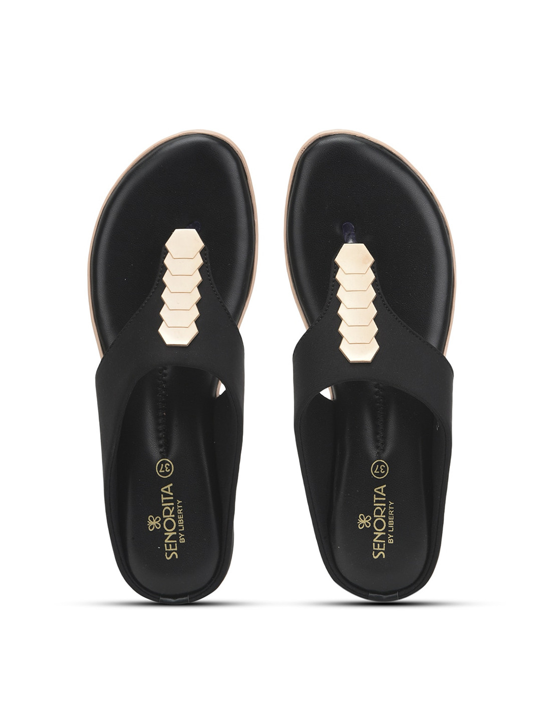 

Liberty Women Solid T-Strap Flats, Black