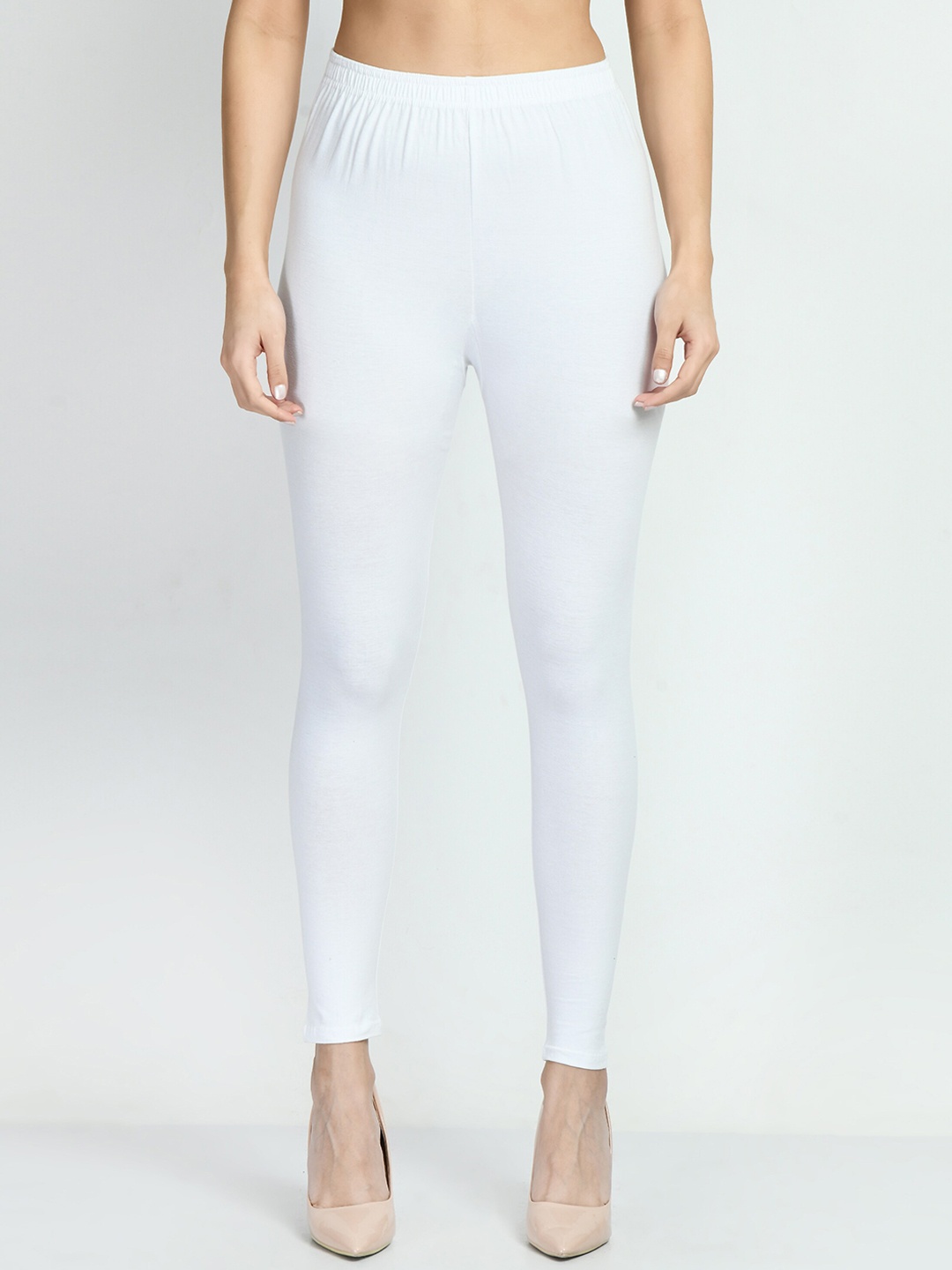 

V&M Women Slim Fit Ankle-Length Leggings, White