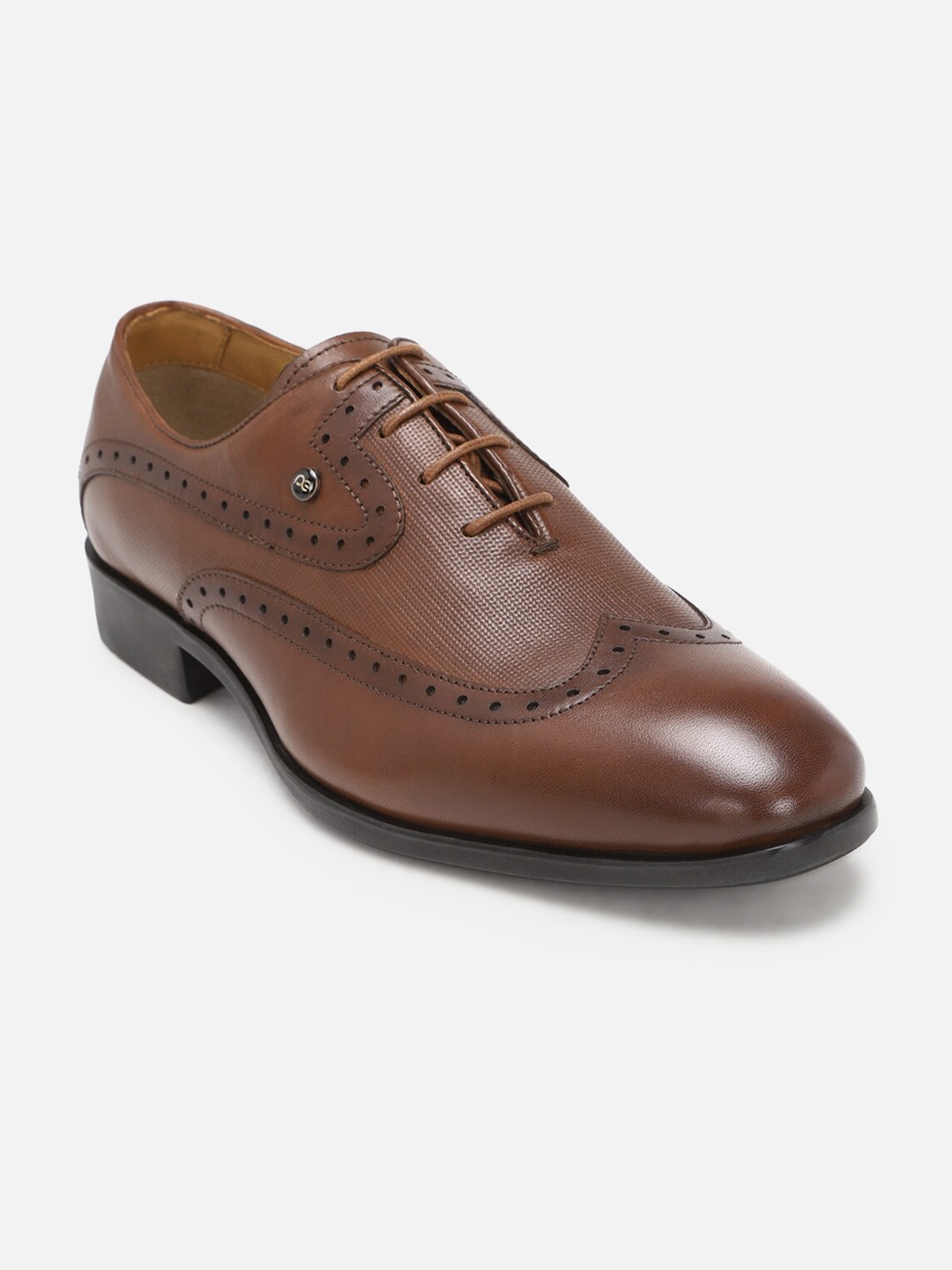 

Peter England Men Leather Formal Brogues, Brown
