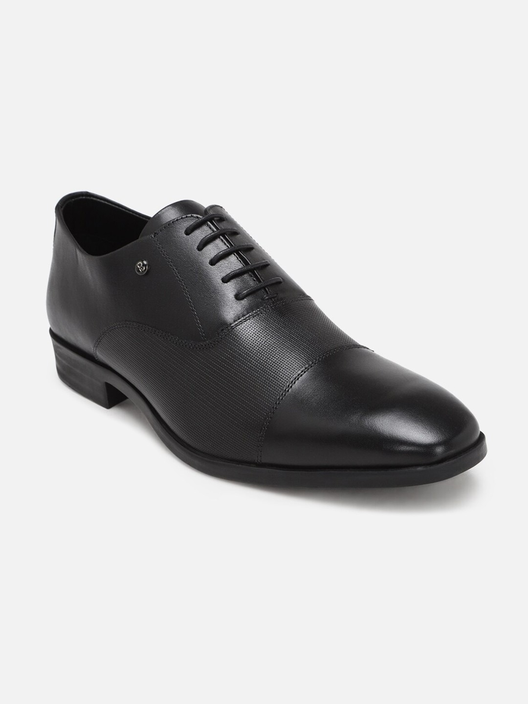 

Peter England Men Leather Formal Derbys, Black