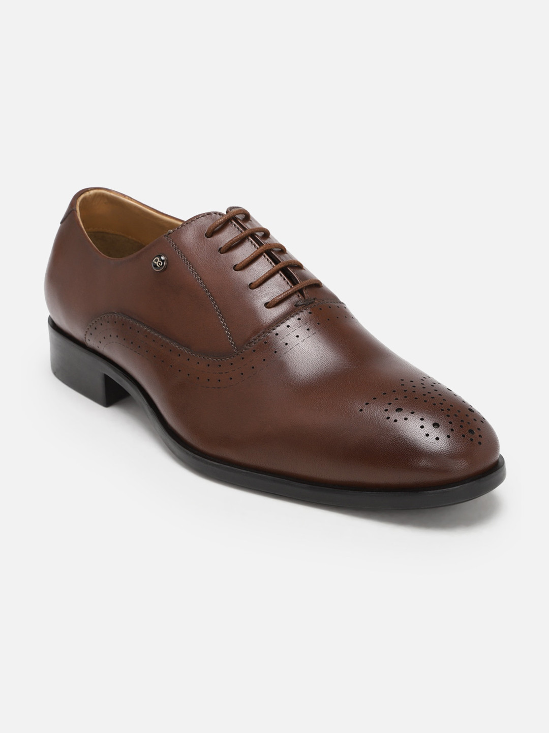

Peter England Men Leather Formal Oxfords, Brown