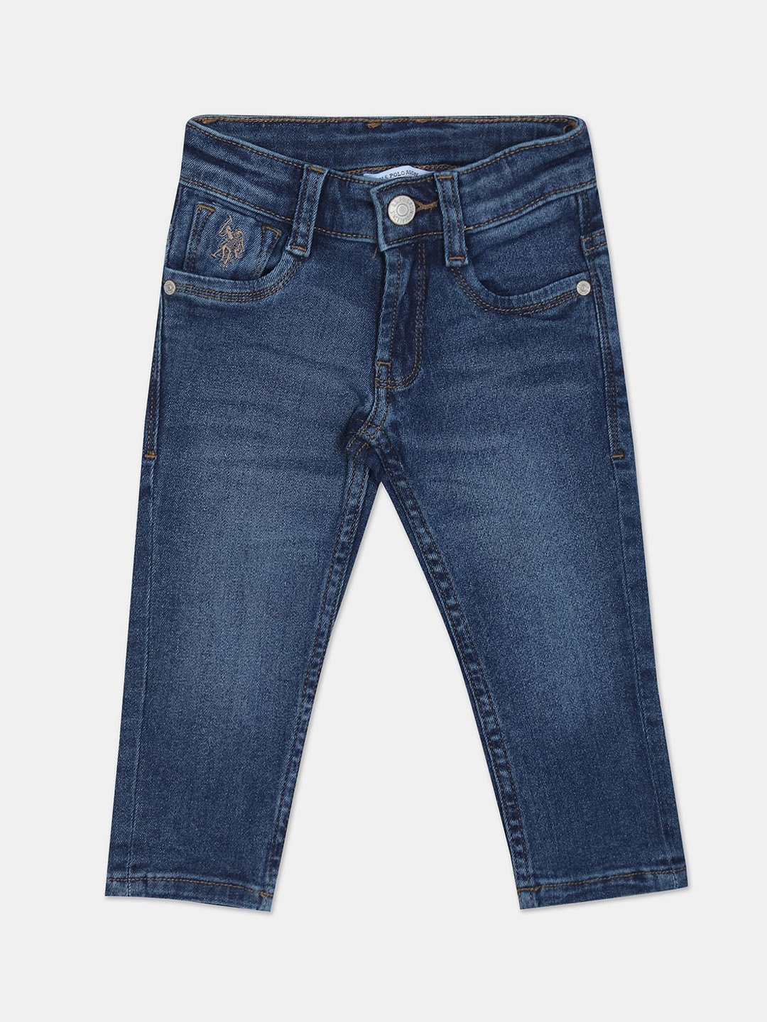 

U.S. Polo Assn. Boys Cotton Slim Fit Light Fade Jeans, Blue