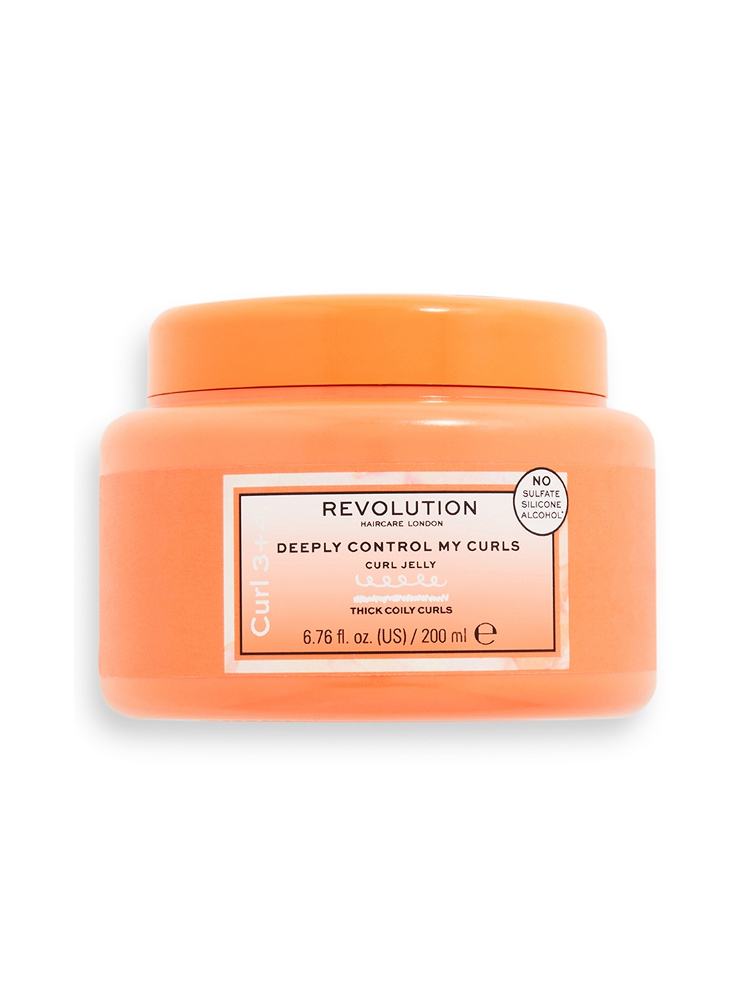 

Revolution Haircare Deeply Control My Curls Jelly for Type 3+4 Curls with Shea - 200ml, Orange