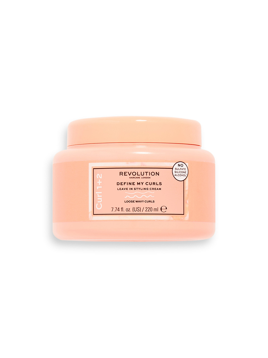 

Revolution Haircare Define My Curls Leave-In Styling Cream for Type 1+2 Curls - 220ml, Peach