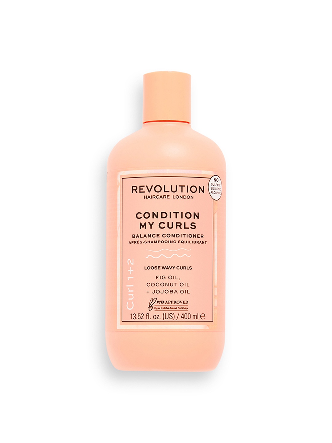 

Revolution Haircare Condition My Curls Balance Conditioner for Type 1+2 Curls - 400ml, Peach