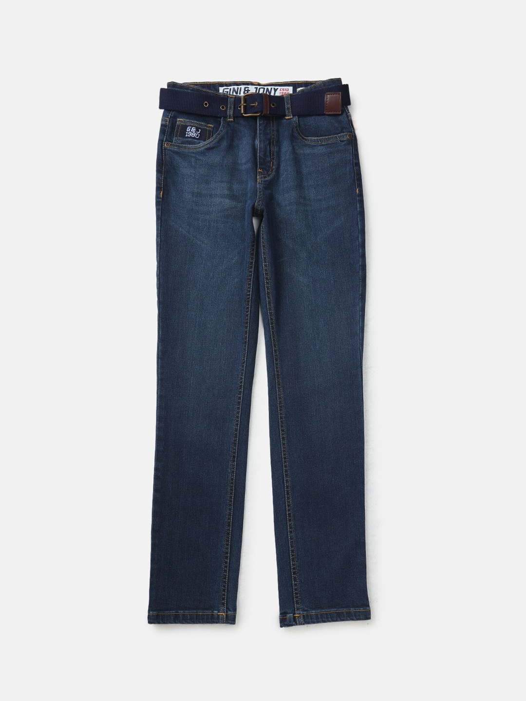 

Gini and Jony Kids Boys Cotton Light Fade Jeans, Blue