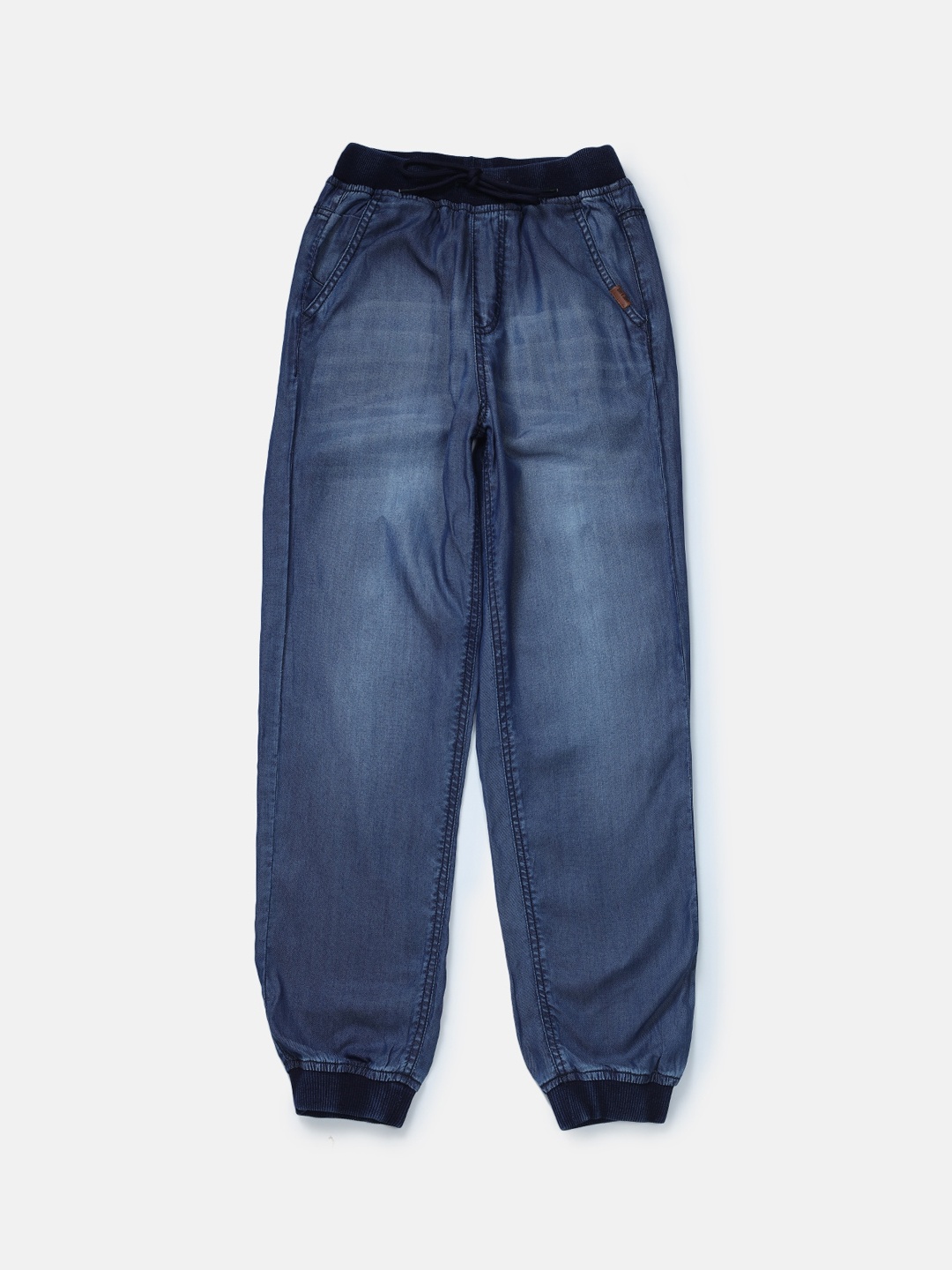 

Gini and Jony Boys Jogger Low Distress Light Fade Cotton Jeans, Blue