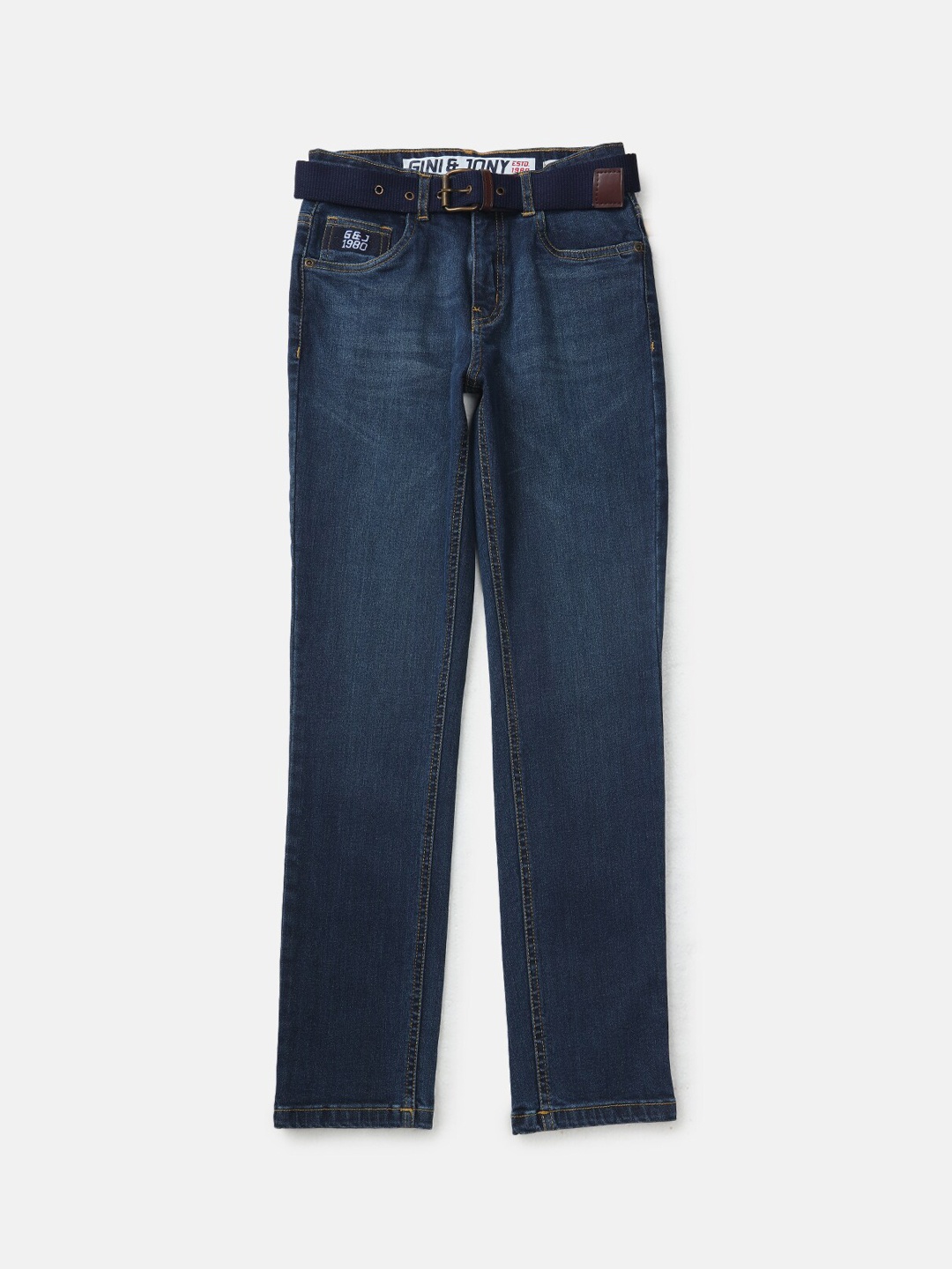 

Gini and Jony Boys Cotton Jeans, Blue