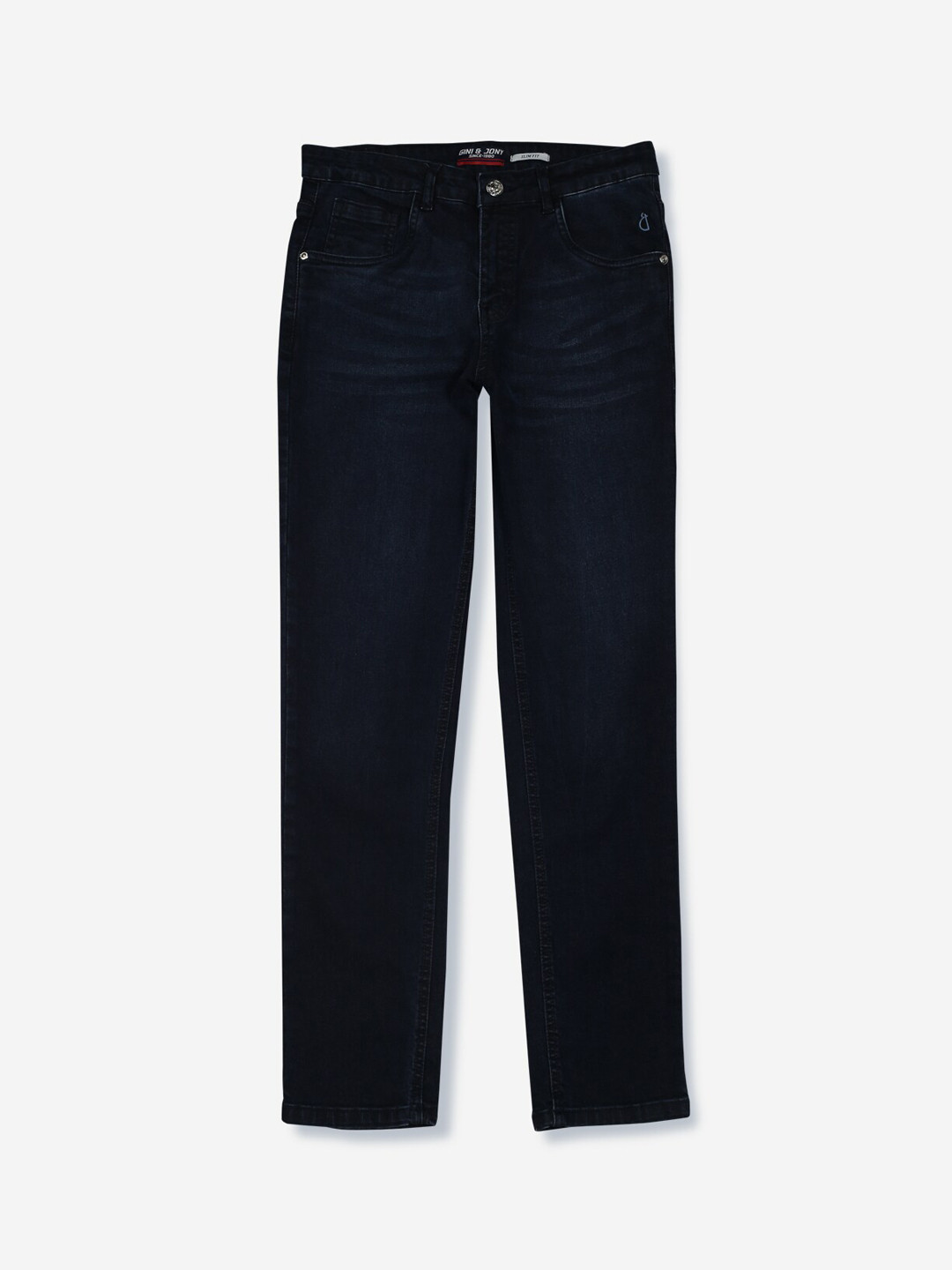 

Gini and Jony Boys Cotton Straight Fit Jeans, Black