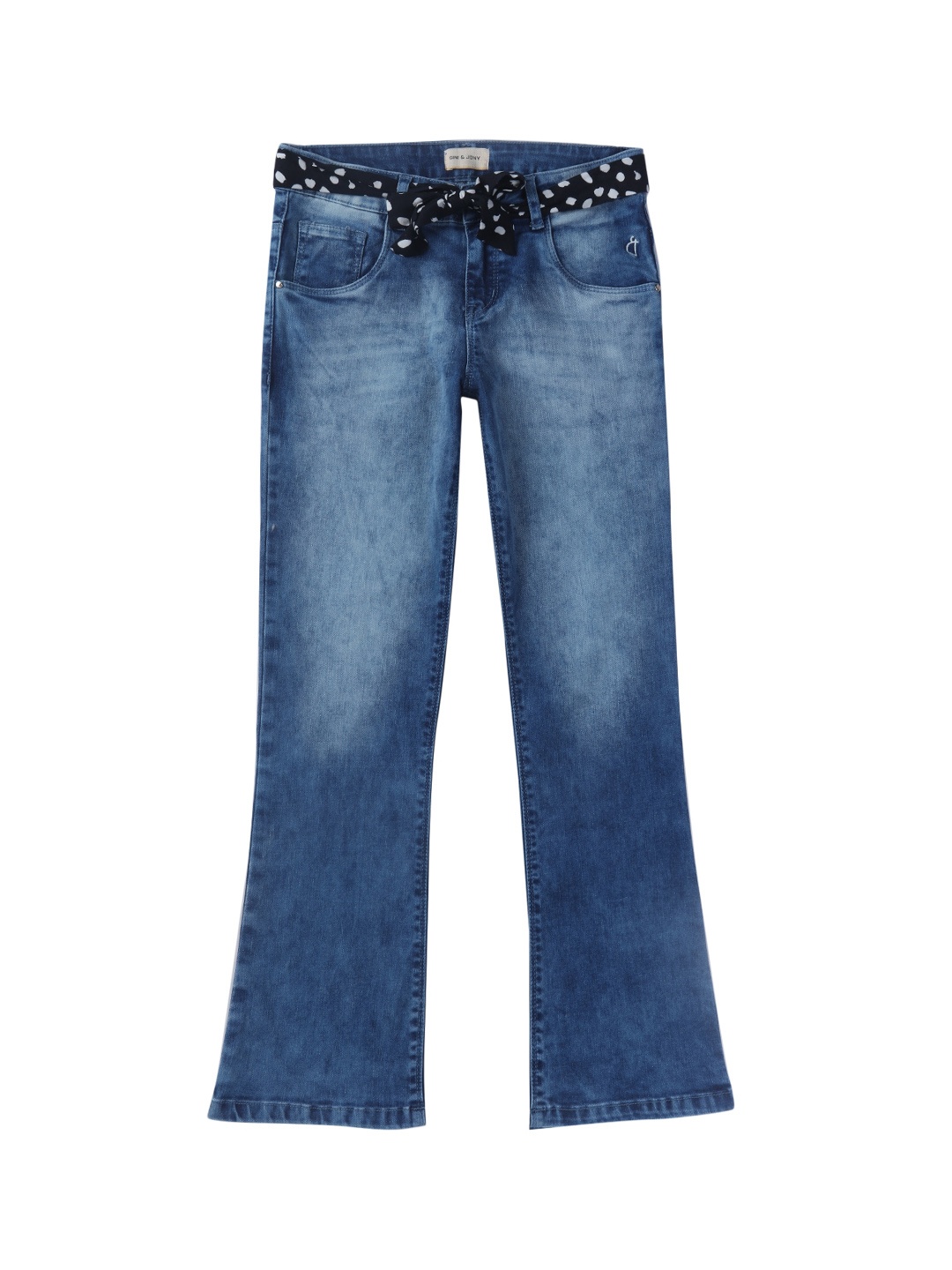 

Gini and Jony Girls Flared Heavy Fade Jeans, Blue