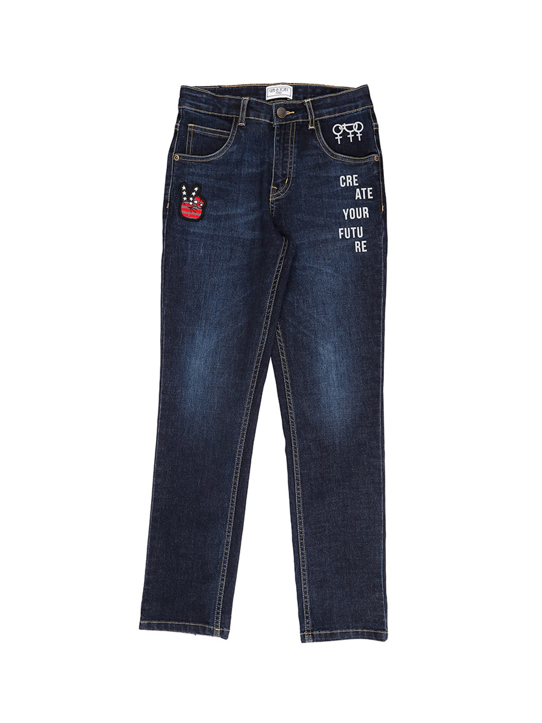 

Gini and Jony Boys Cotton Straight Fit Light Fade Jeans, Navy blue