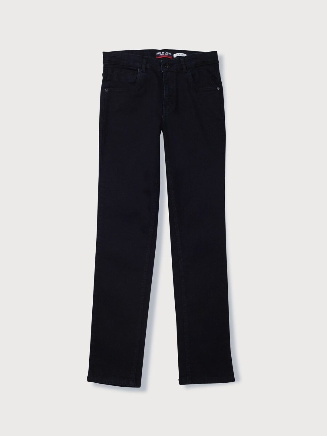 

Gini and Jony Boys Cotton Straight Fit Jeans, Black
