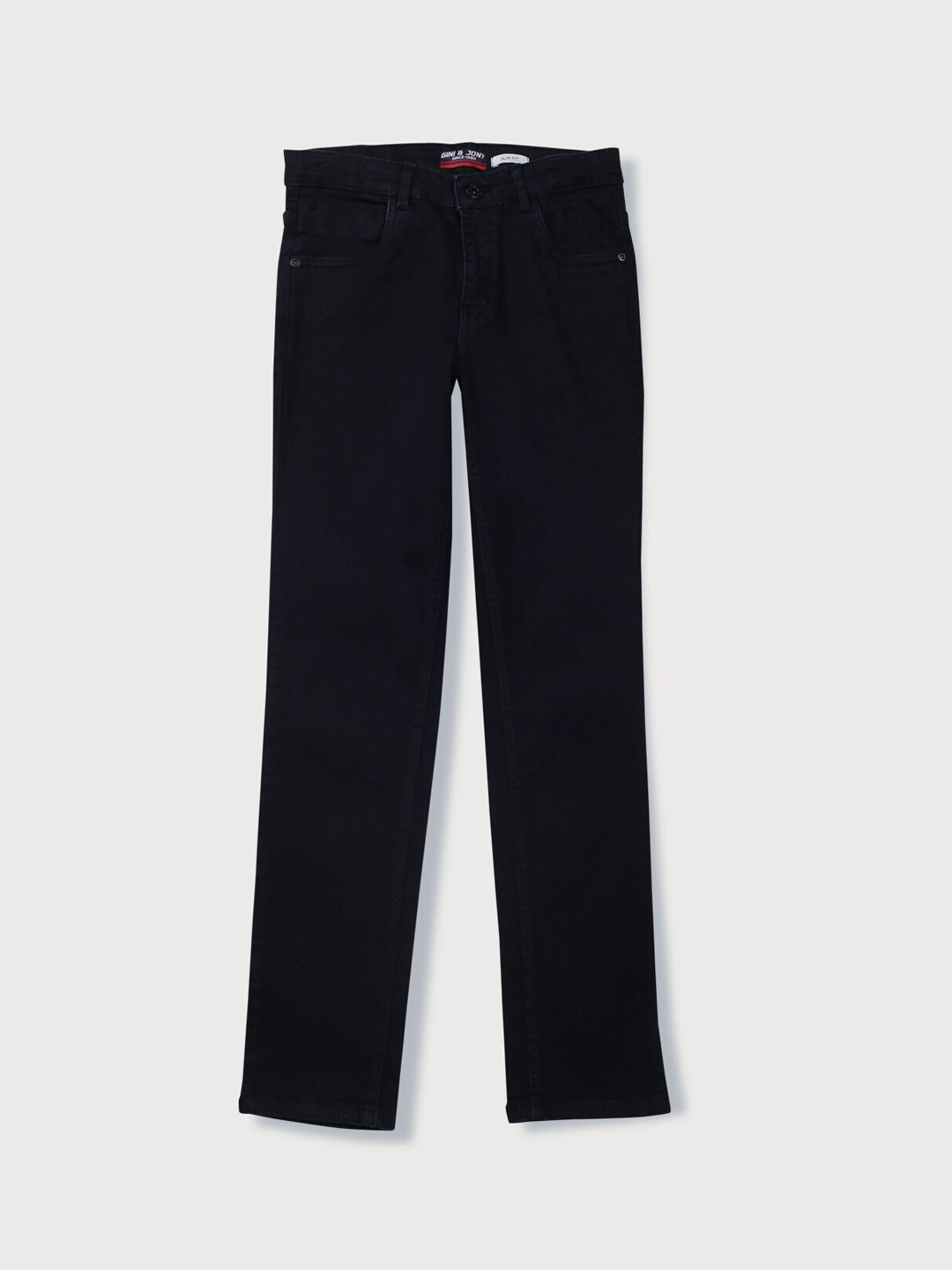 

Gini and Jony Boys Straight Fit Cotton Jeans, Black