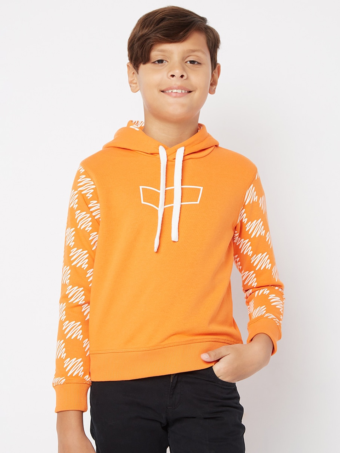 

GAS Boys Printed Hooded Sweatshirt, Orange