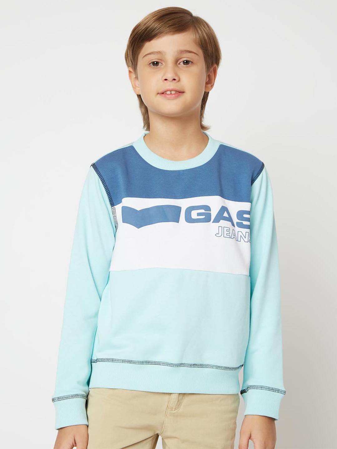 

GAS Boys Colourblocked Sweatshirt, Blue