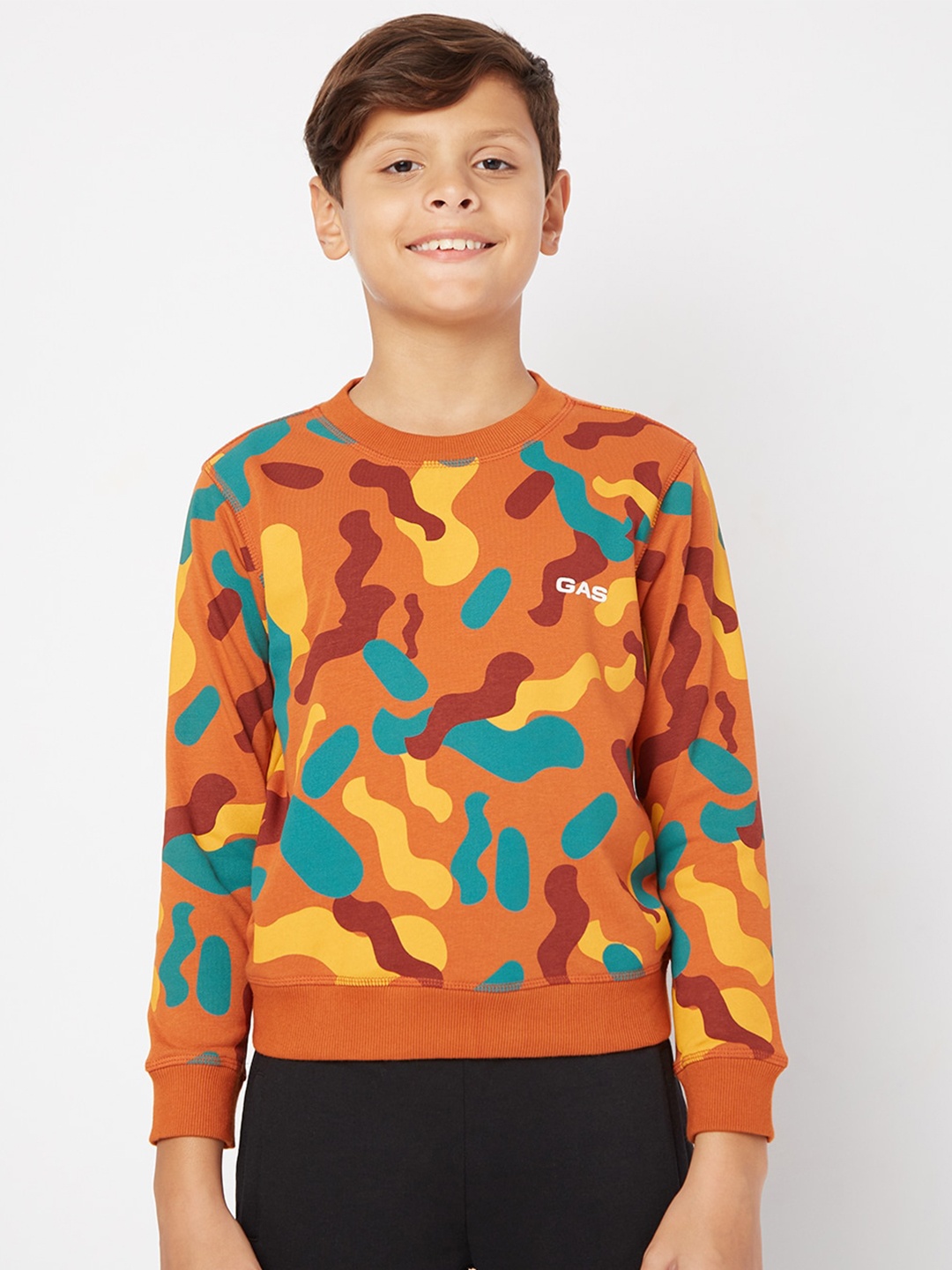 

GAS Boys Printed Sweatshirt, Orange