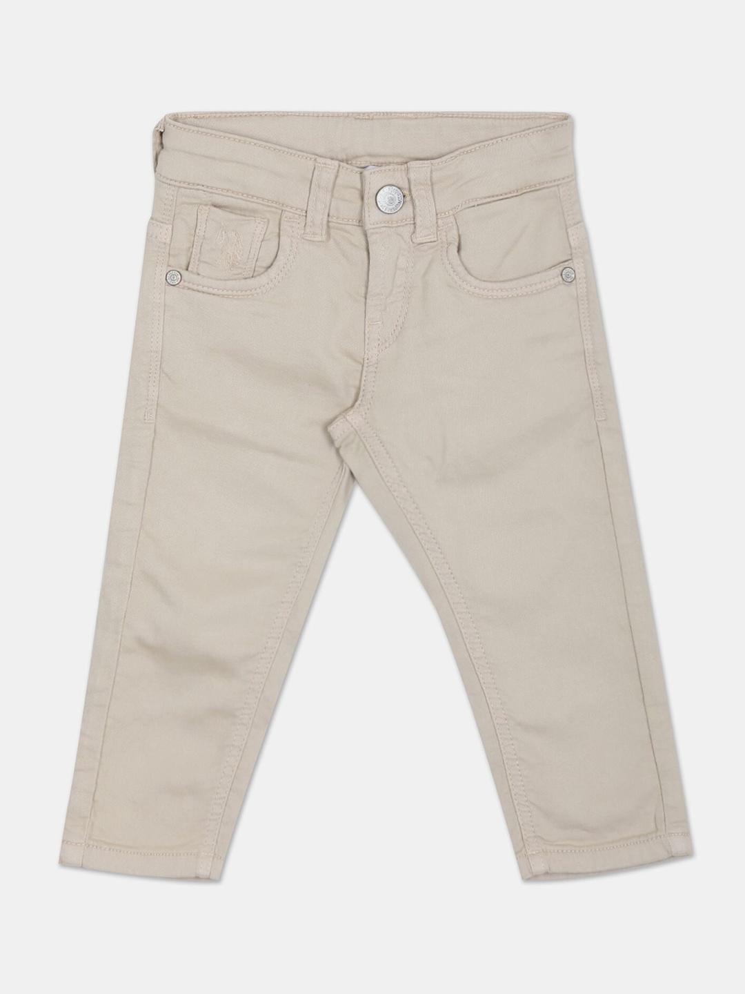 

U.S. Polo Assn. Kids Boys Slim Fit Cotton Jeans, Beige