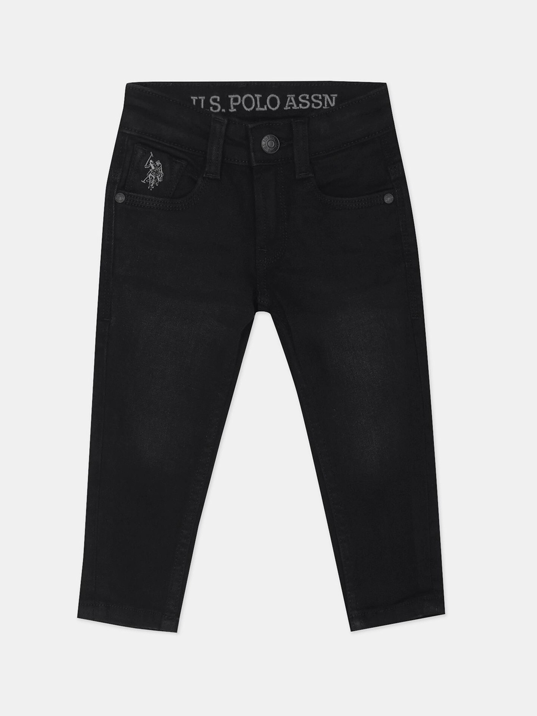 

U.S. Polo Assn. Kids Boys Cotton Slim Fit Jeans, Black