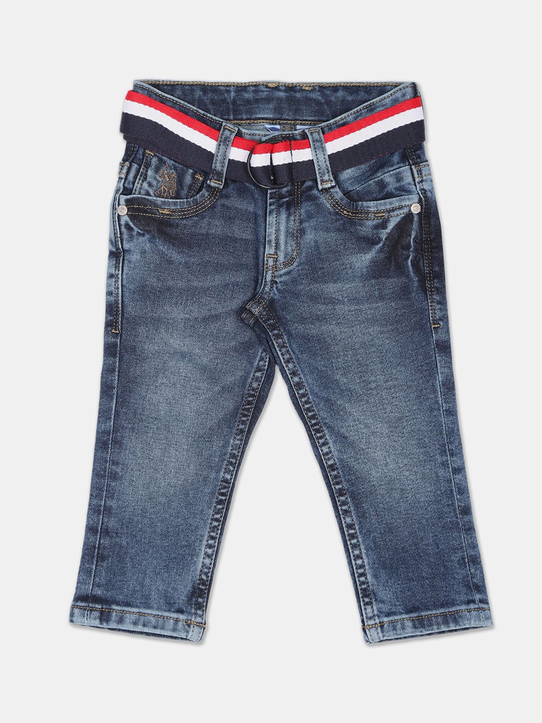 

U.S. Polo Assn. Kids Boys Slim Fit Heavy Fade Cotton Jeans, Blue